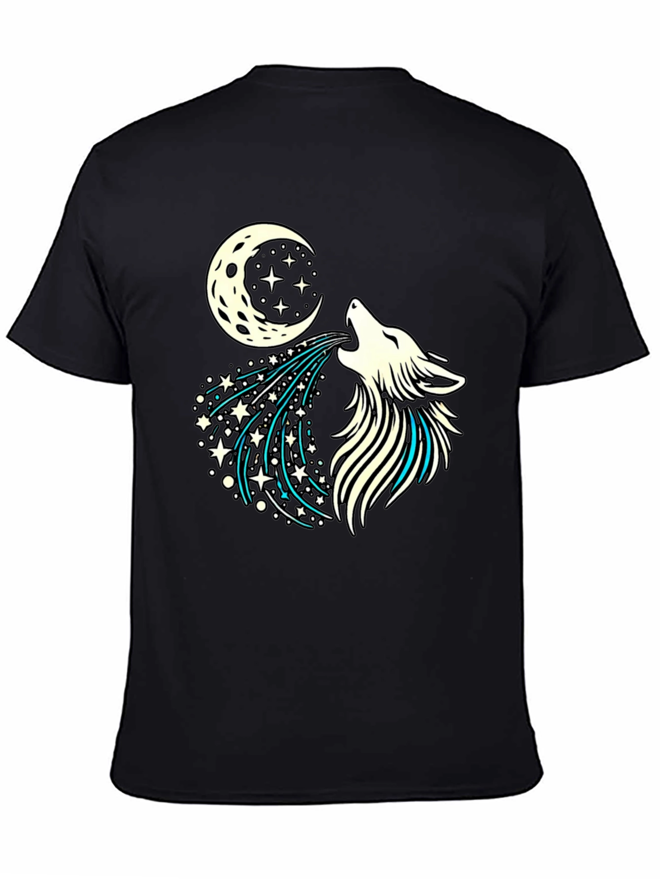 Wolf Howling Moon Starry Graphic Tee