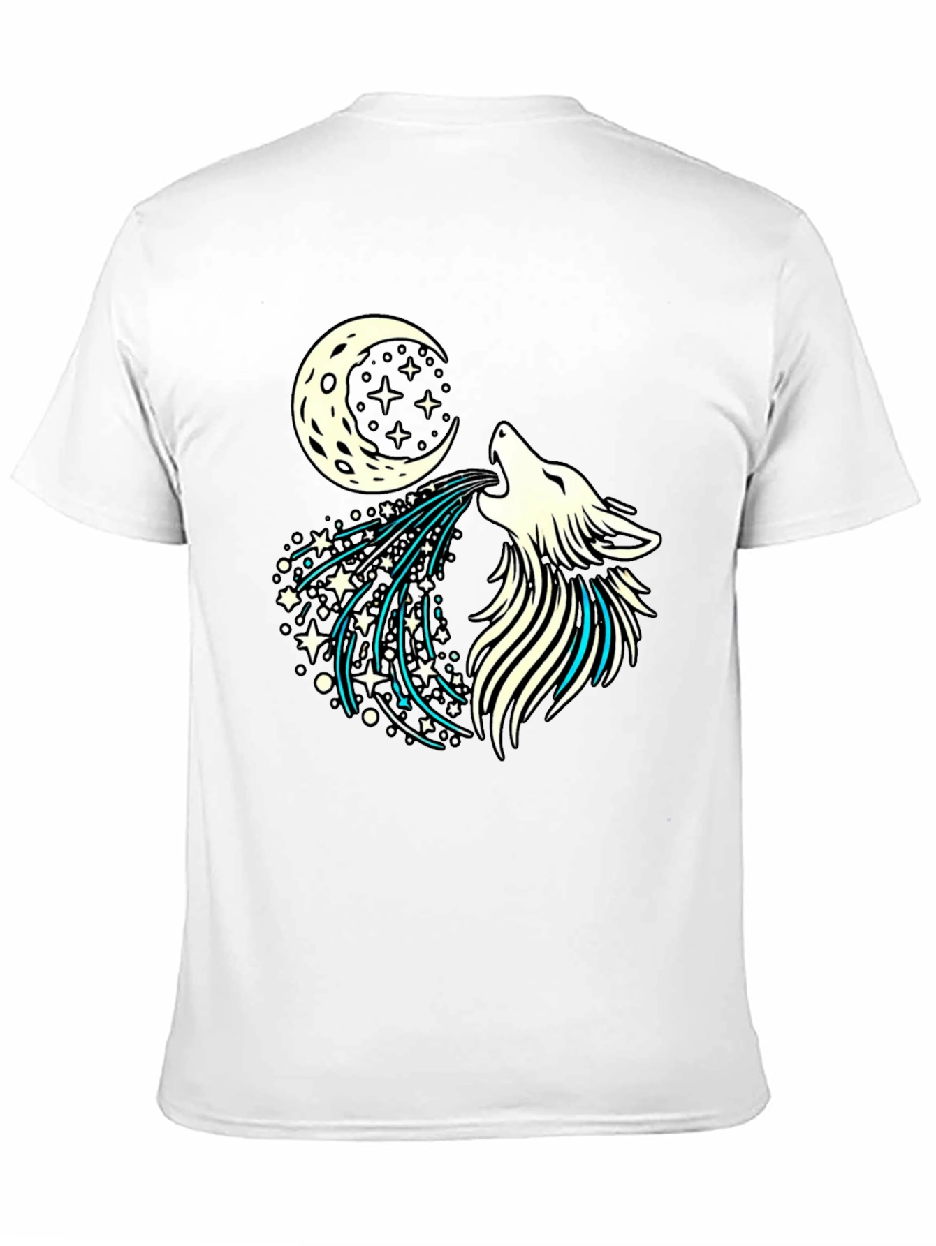 Wolf Howling Moon Starry Graphic Tee