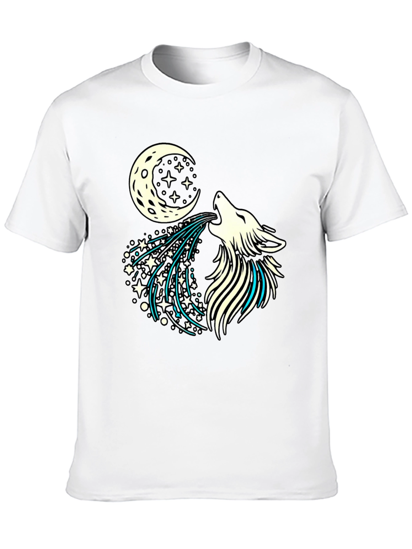 Wolf Howling Moon Starry Graphic Tee