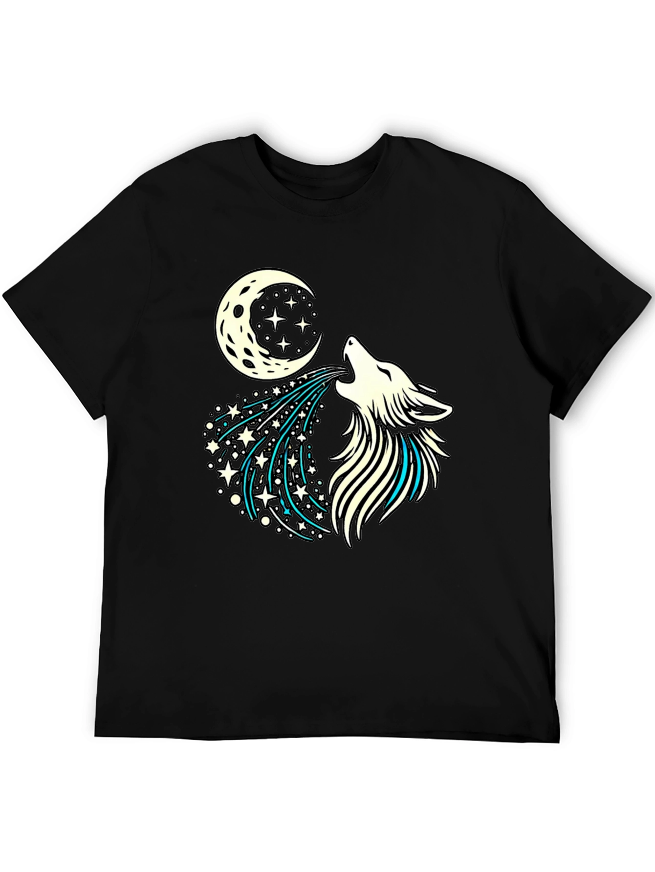 Wolf Howling Moon Starry Graphic Tee