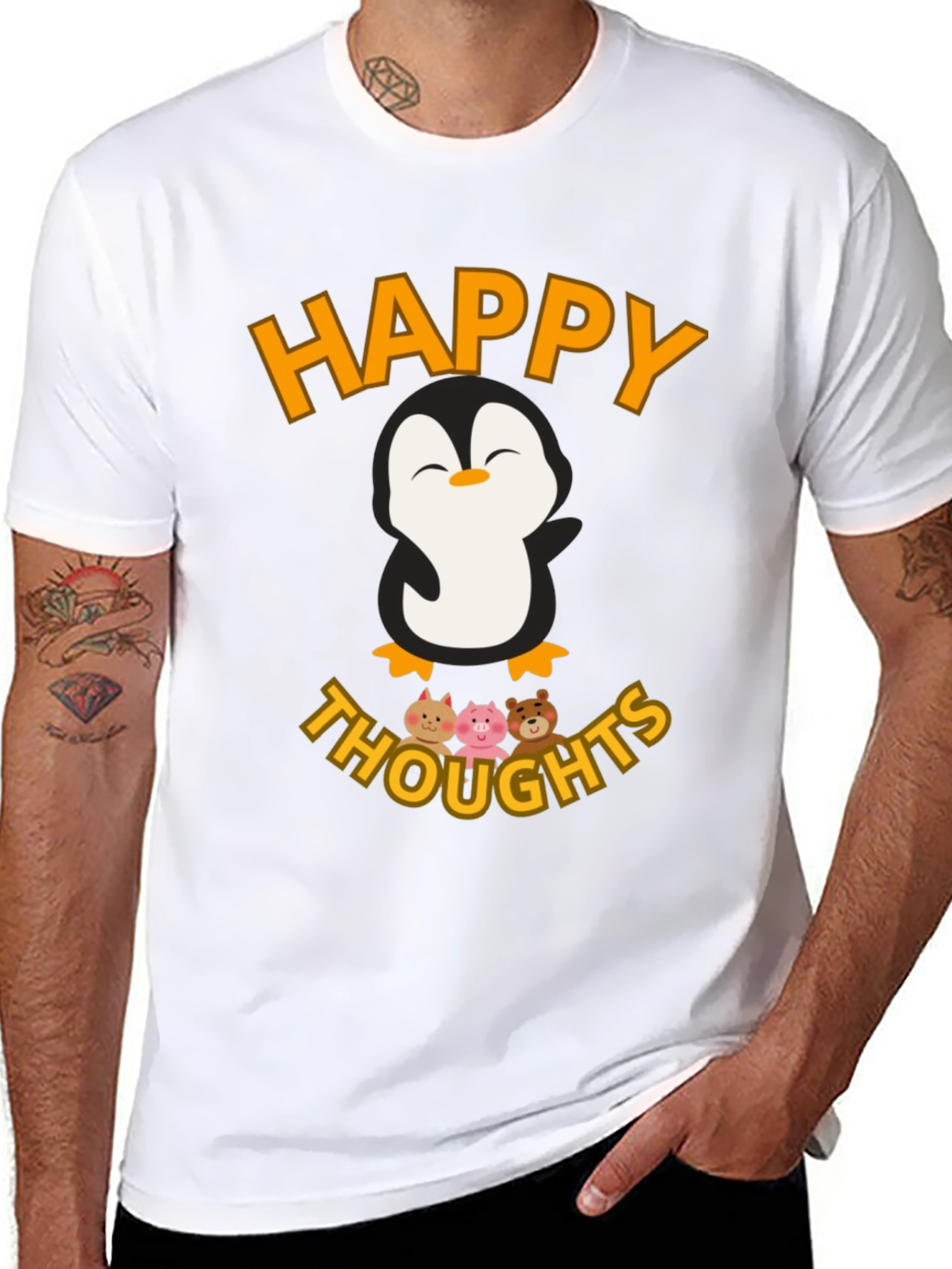 Happy Thoughts Penguin Graphic T-Shirt