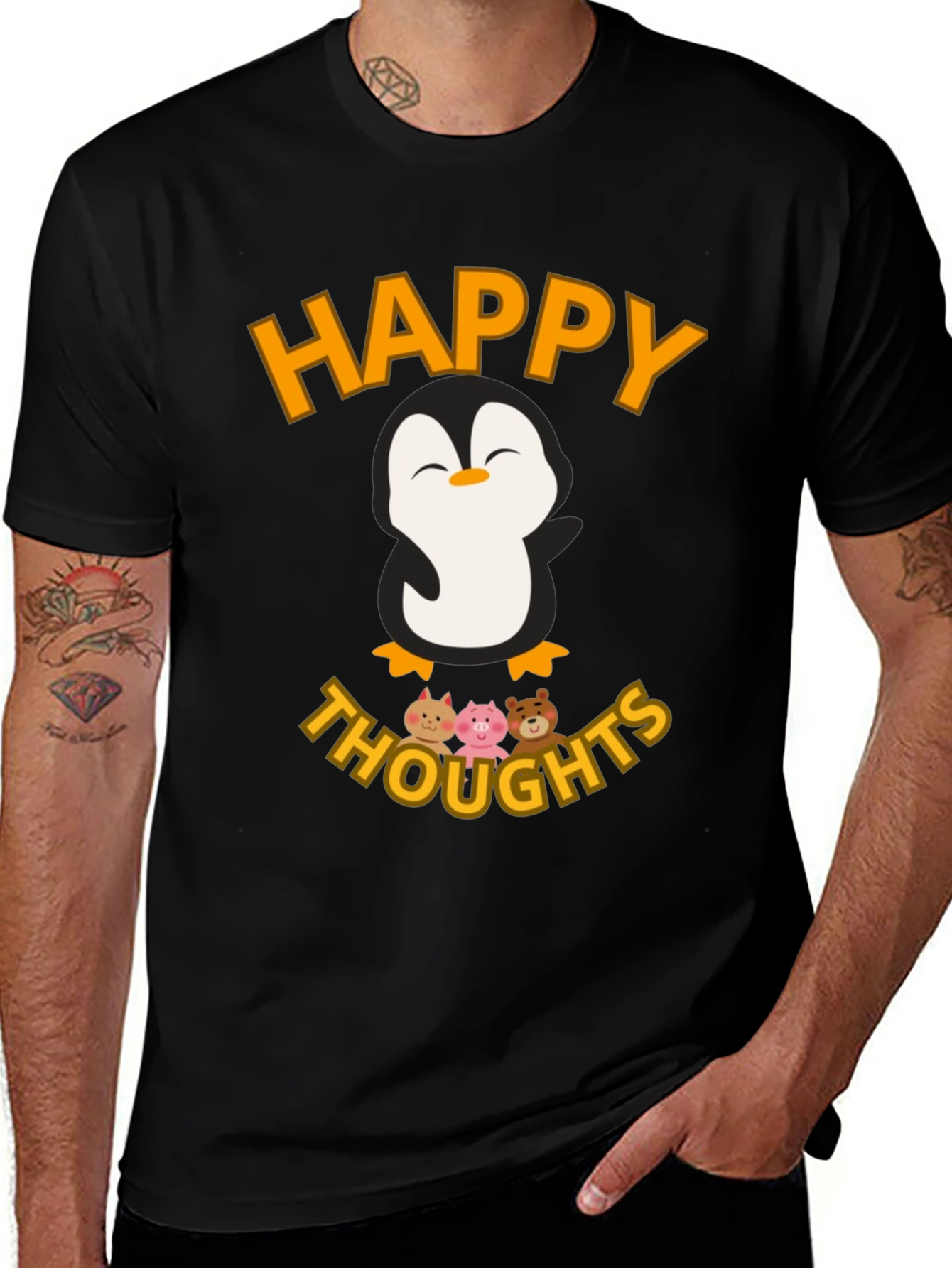 Happy Thoughts Penguin Graphic T-Shirt