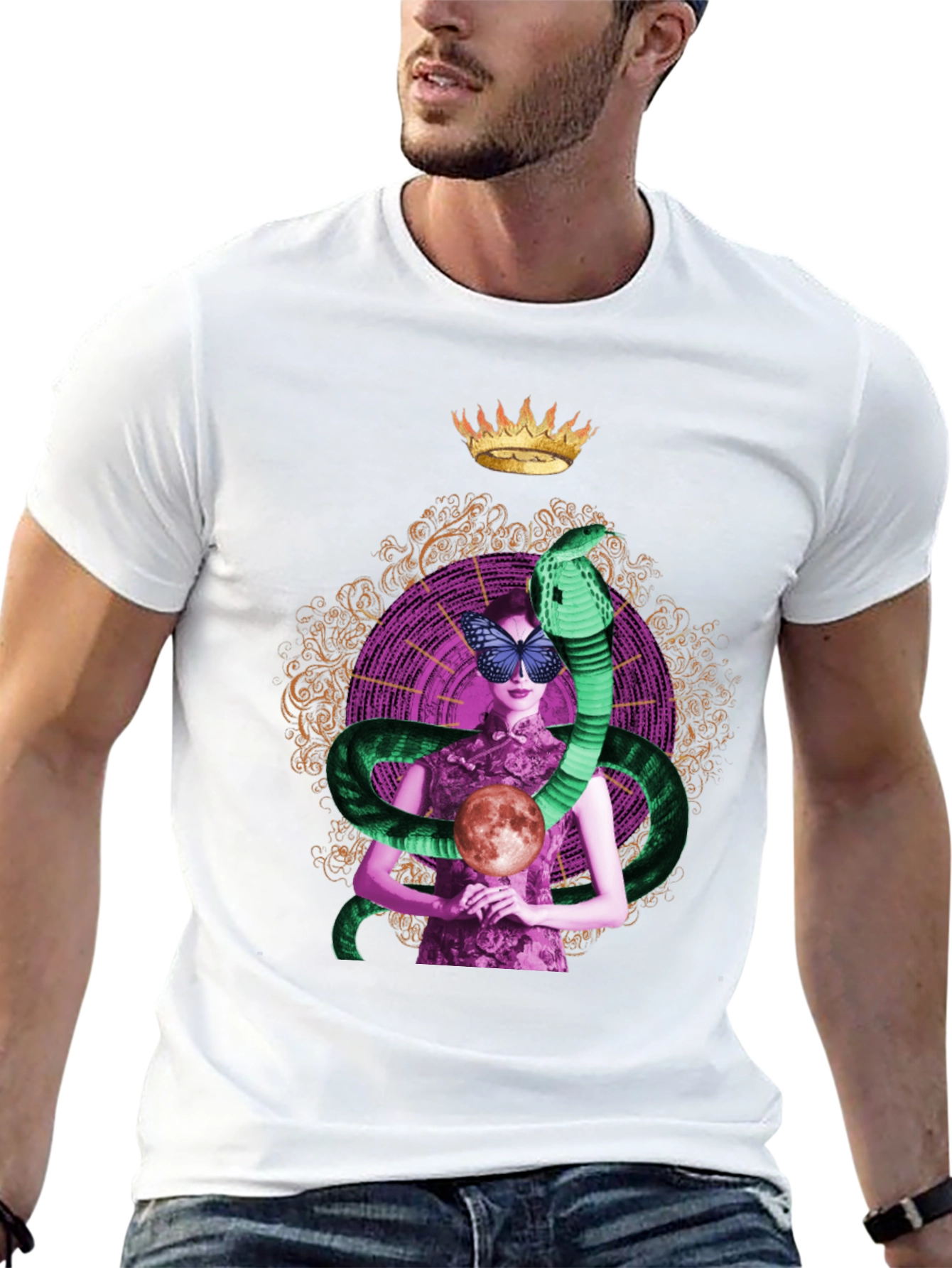 Mystic Serpent Queen T-Shirt - Unique Graphic Tee