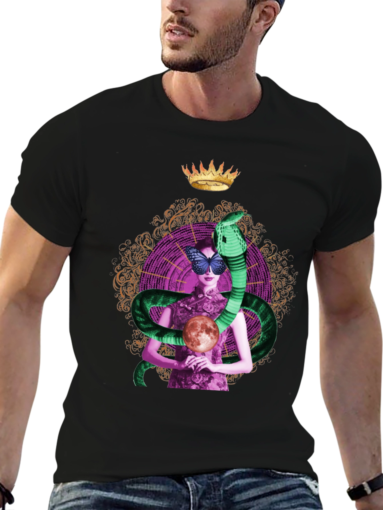 Mystic Serpent Queen T-Shirt - Unique Graphic Tee