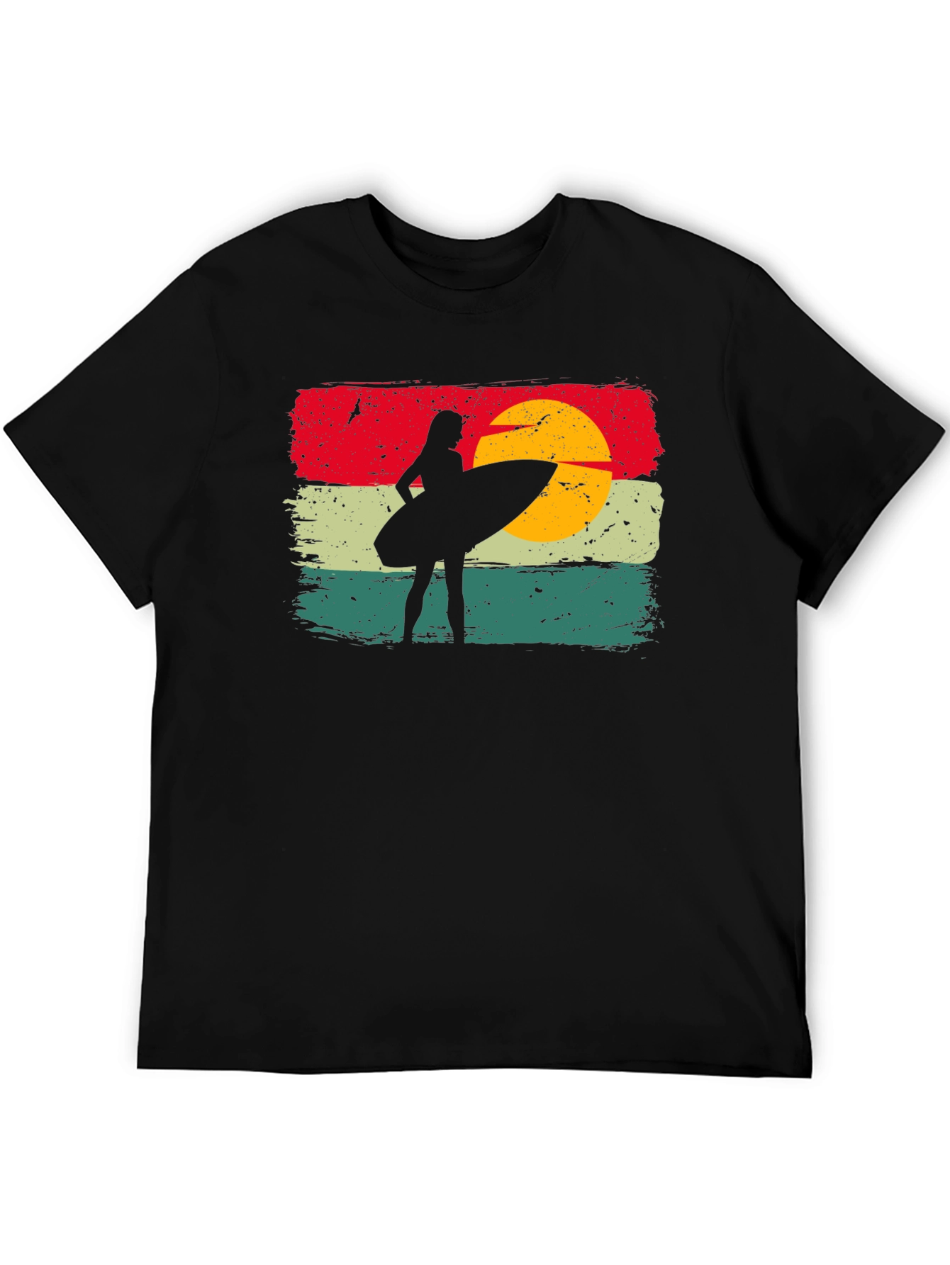 Retro Sunset Surfer Girl Tee