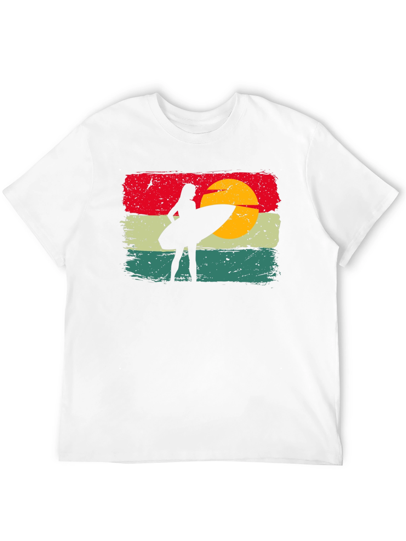 Retro Sunset Surfer Girl Tee