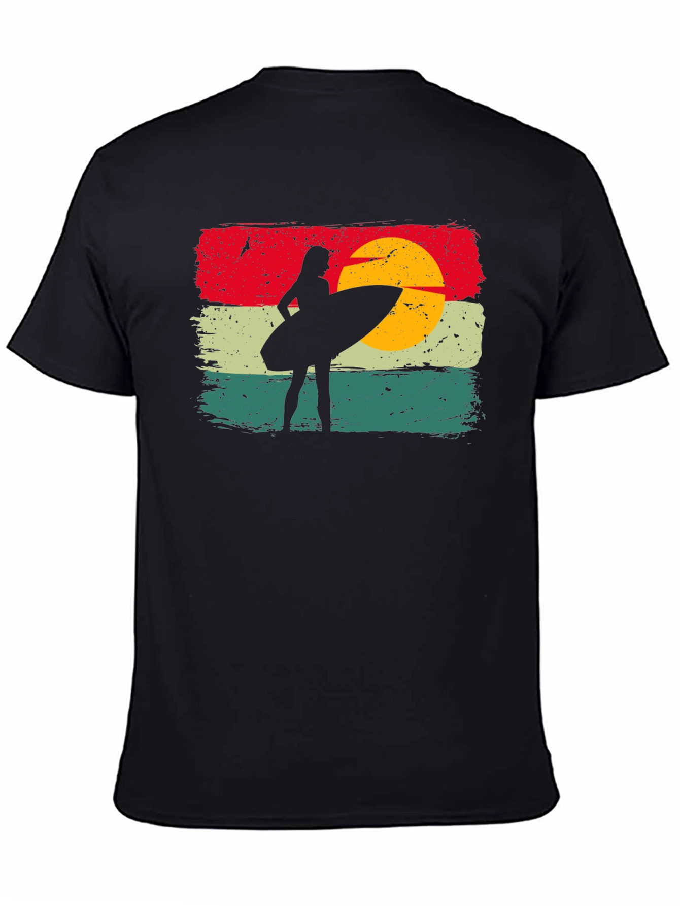 Retro Sunset Surfer Girl Tee