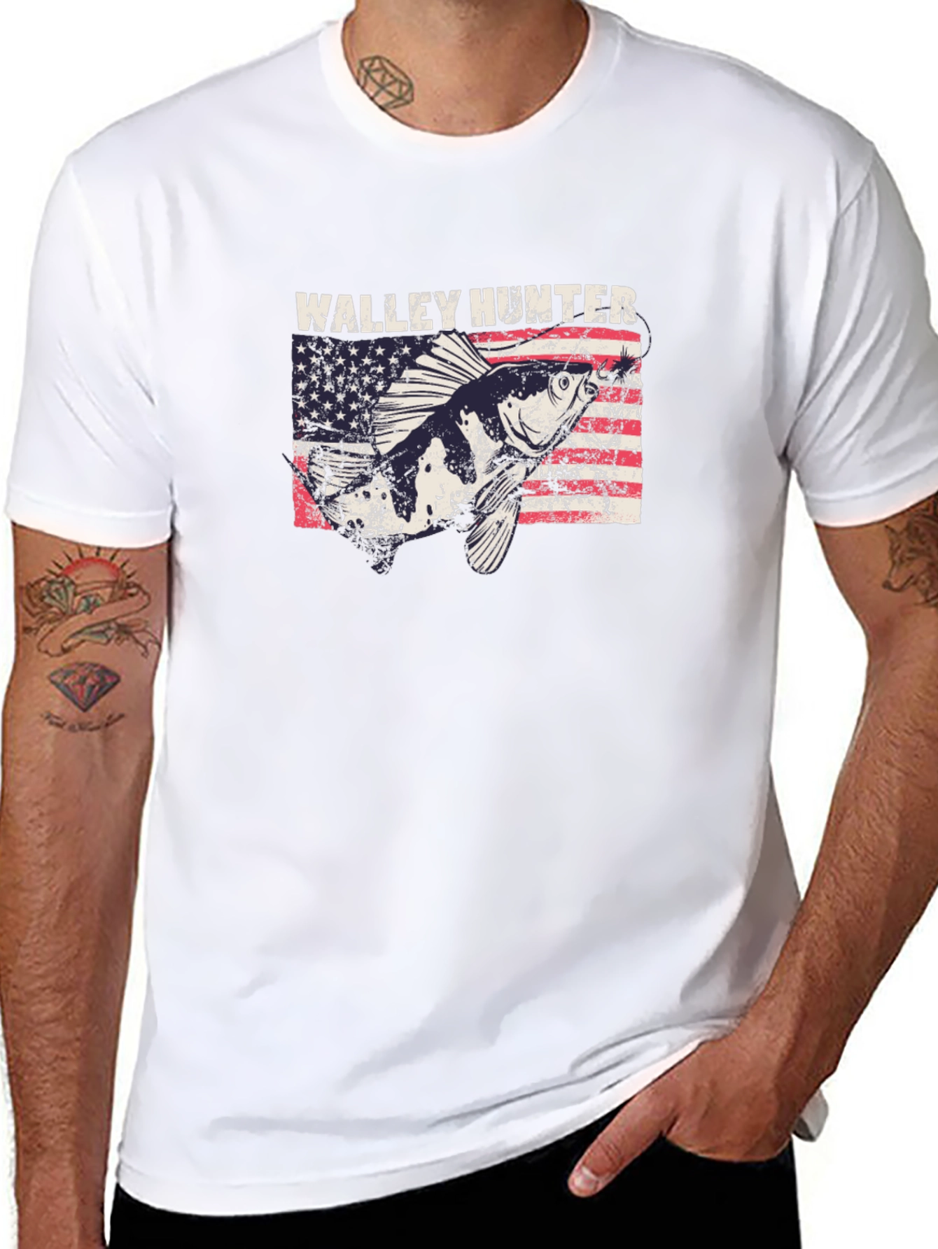 Walley Hunter USA Flag Graphic Tee
