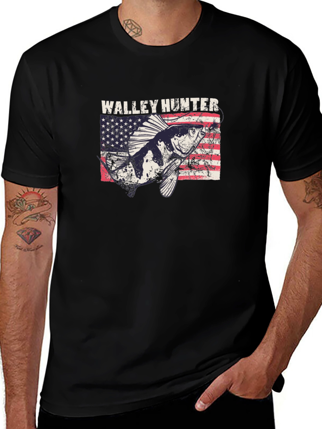 Walley Hunter USA Flag Graphic Tee