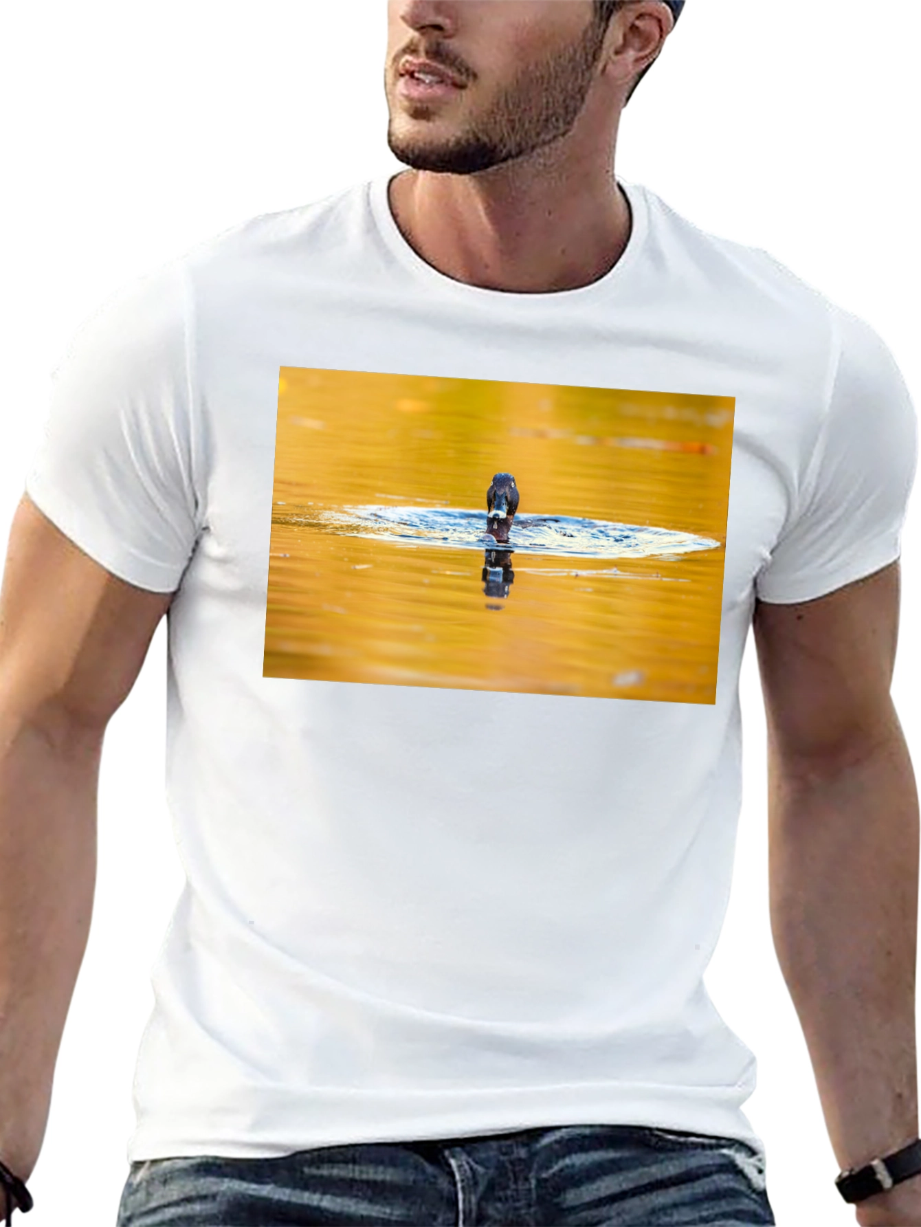 Bird Reflection Graphic Tee - Black Unisex T-Shirt