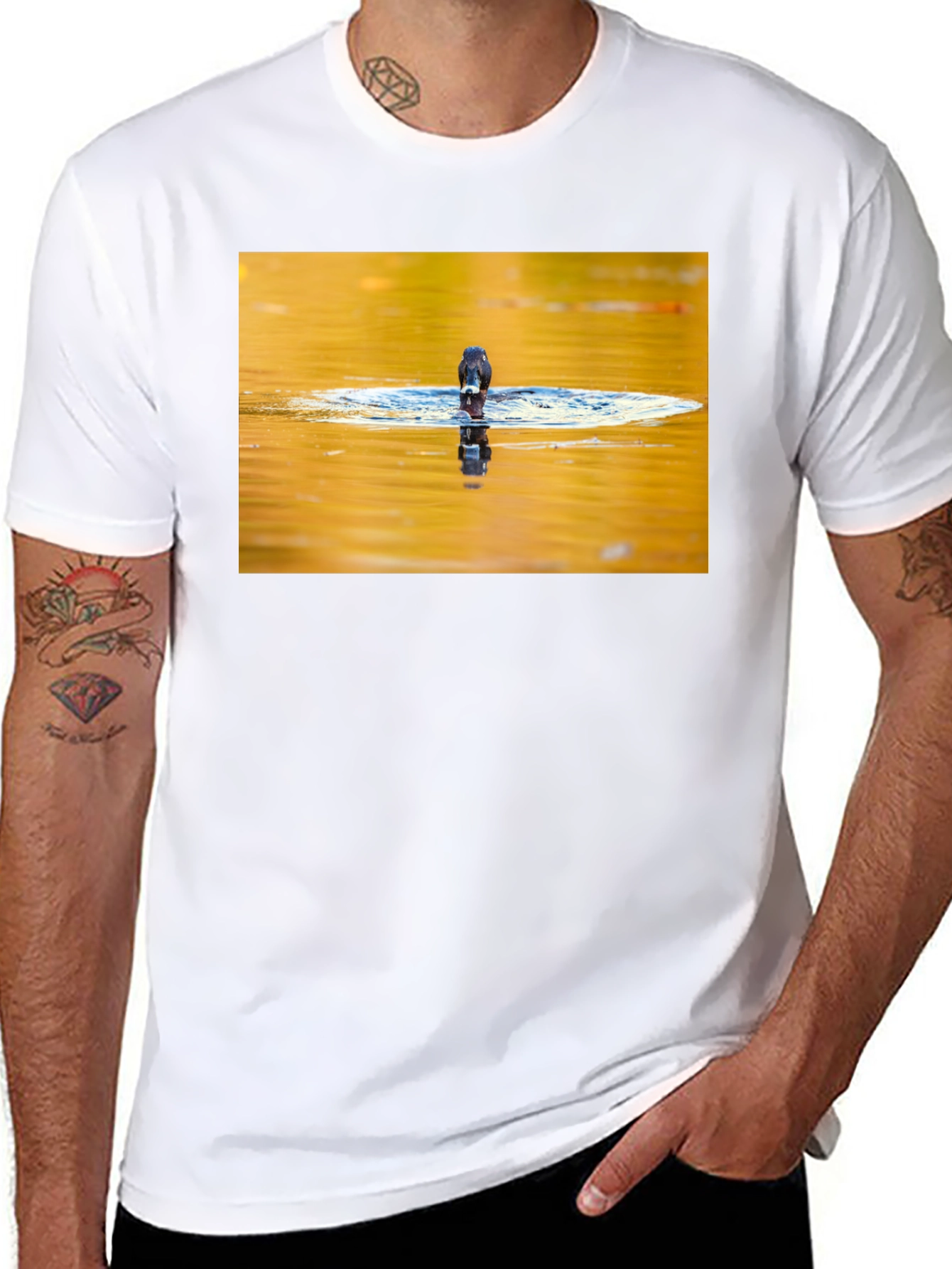 Bird Reflection Graphic Tee - Black Unisex T-Shirt