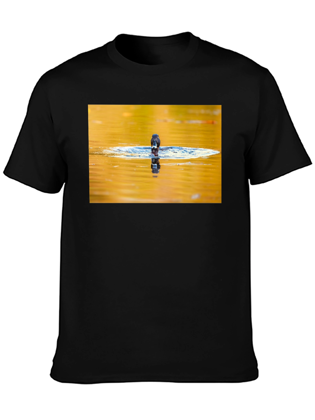 Bird Reflection Graphic Tee - Black Unisex T-Shirt