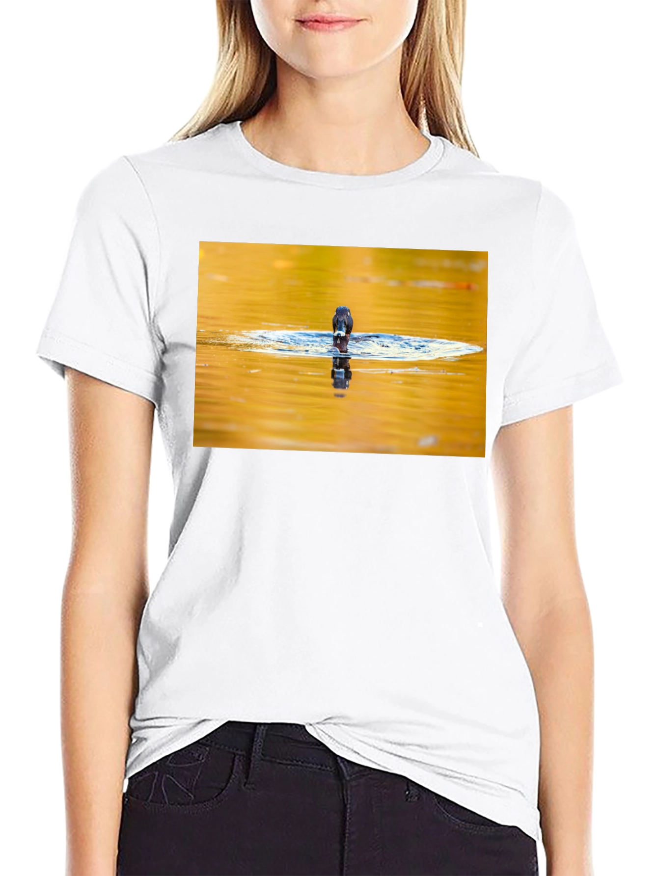Bird Reflection Graphic Tee - Black Unisex T-Shirt