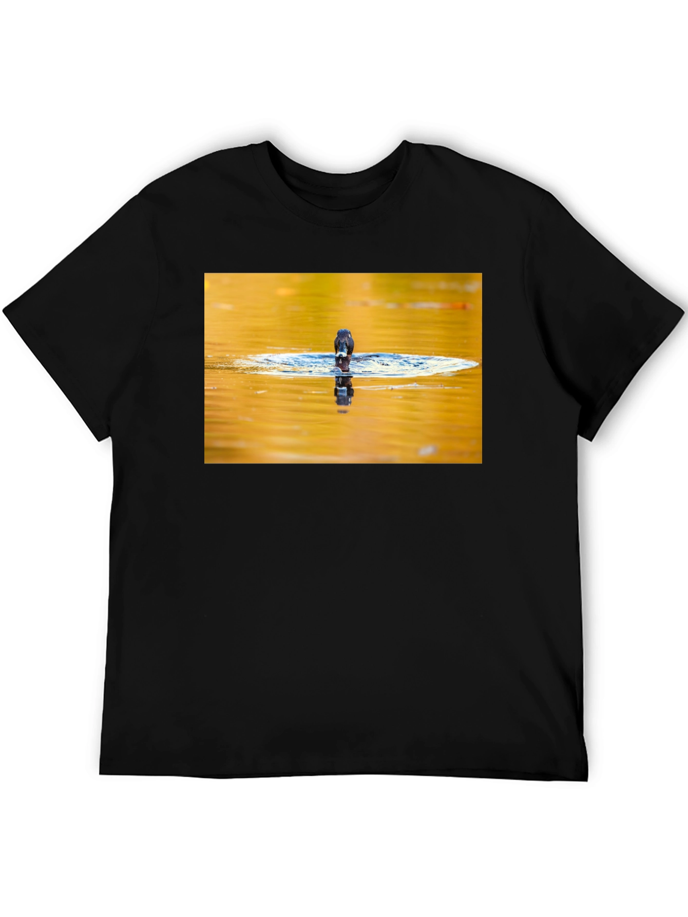 Bird Reflection Graphic Tee - Black Unisex T-Shirt
