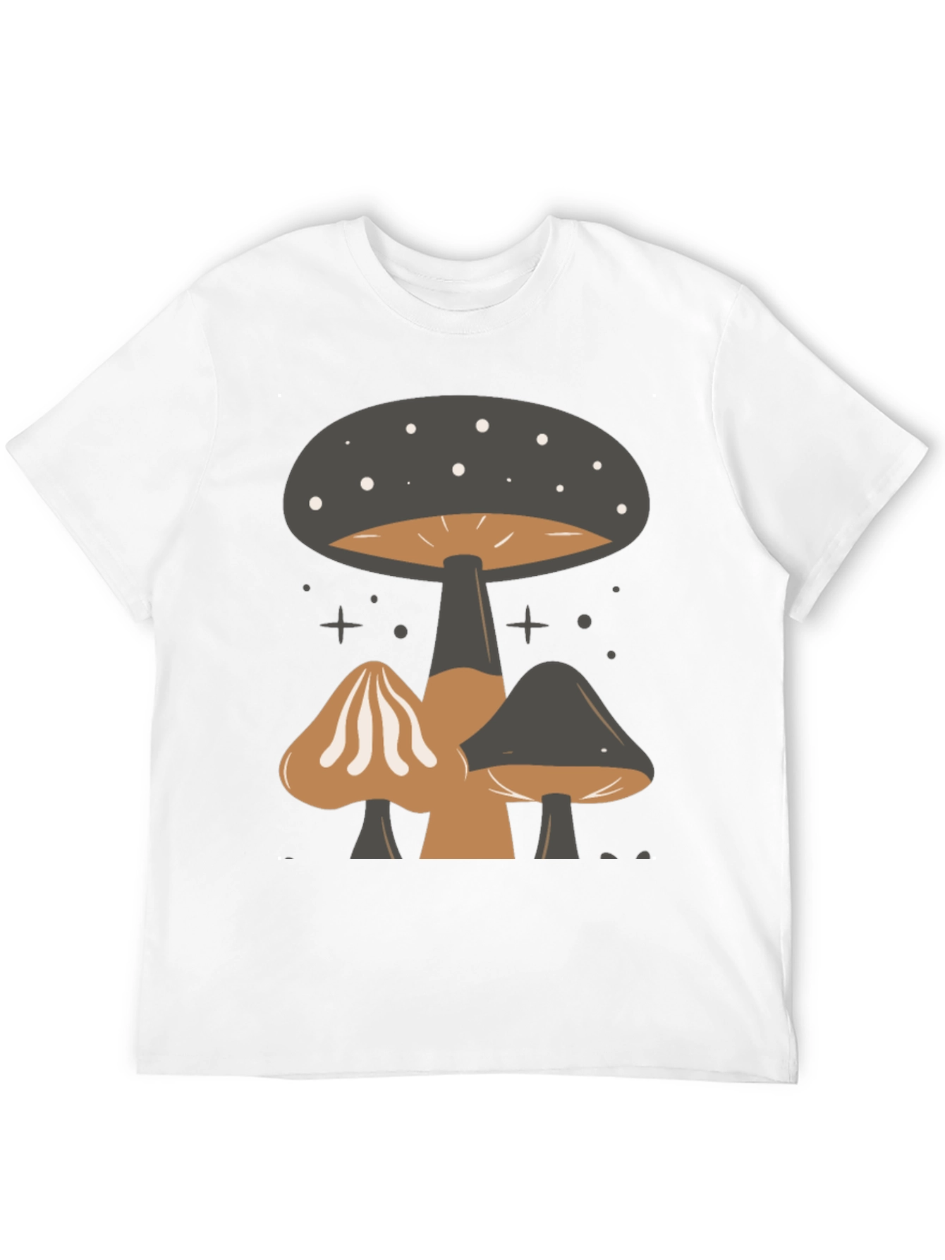 Mushroom Print Tee - Black Graphic T-Shirt