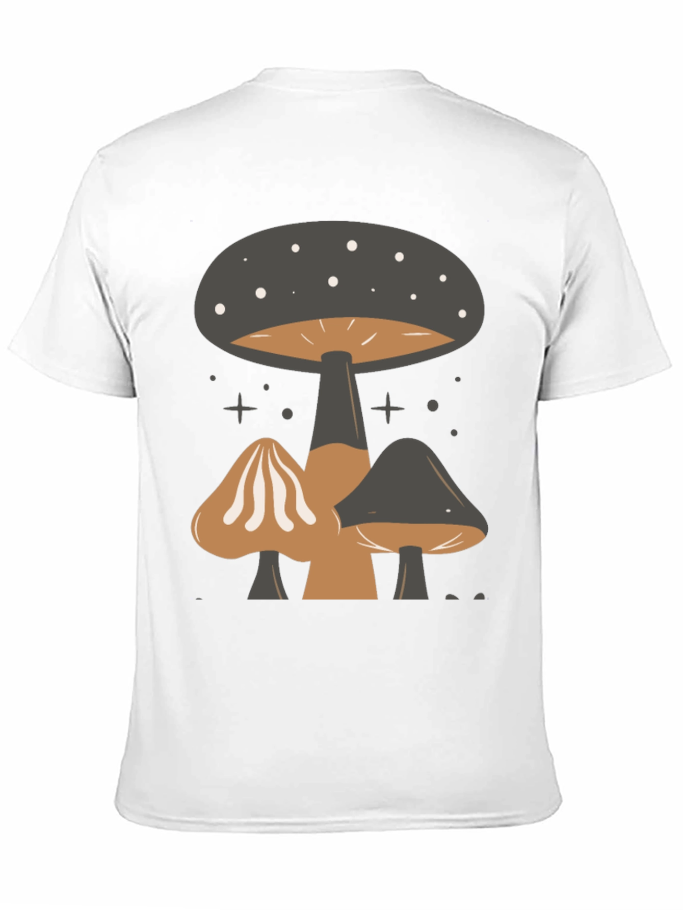 Mushroom Print Tee - Black Graphic T-Shirt