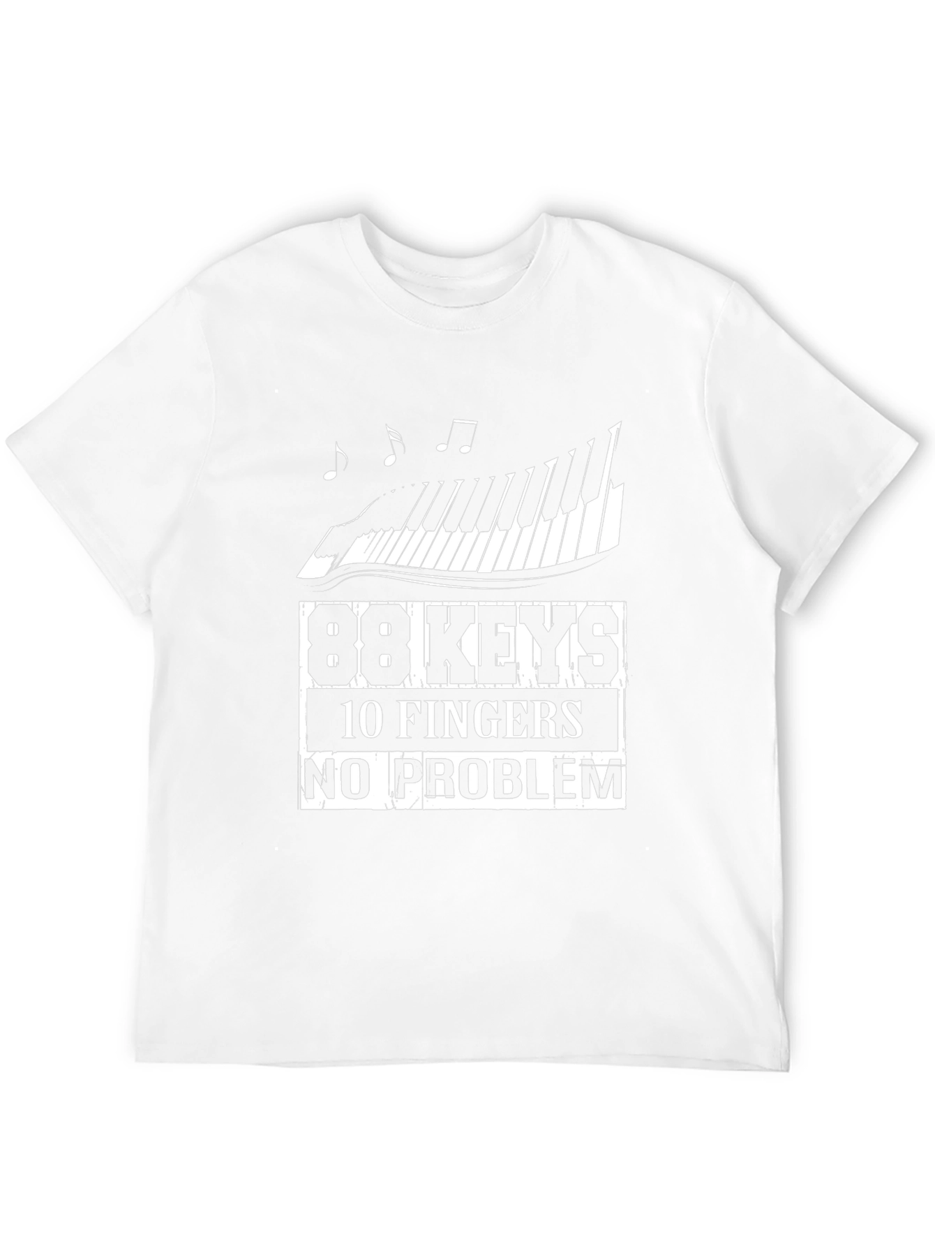 88 Keys 10 Fingers No Problem Black T-Shirt