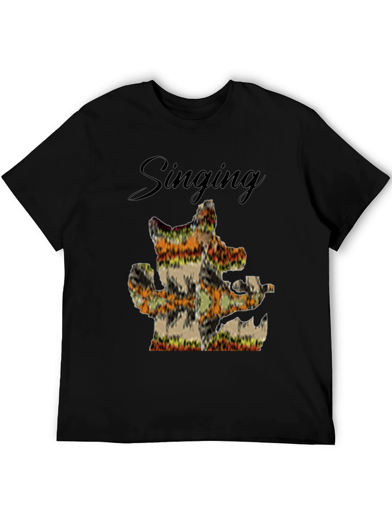 Singing Cactus Mens Black T-Shirt