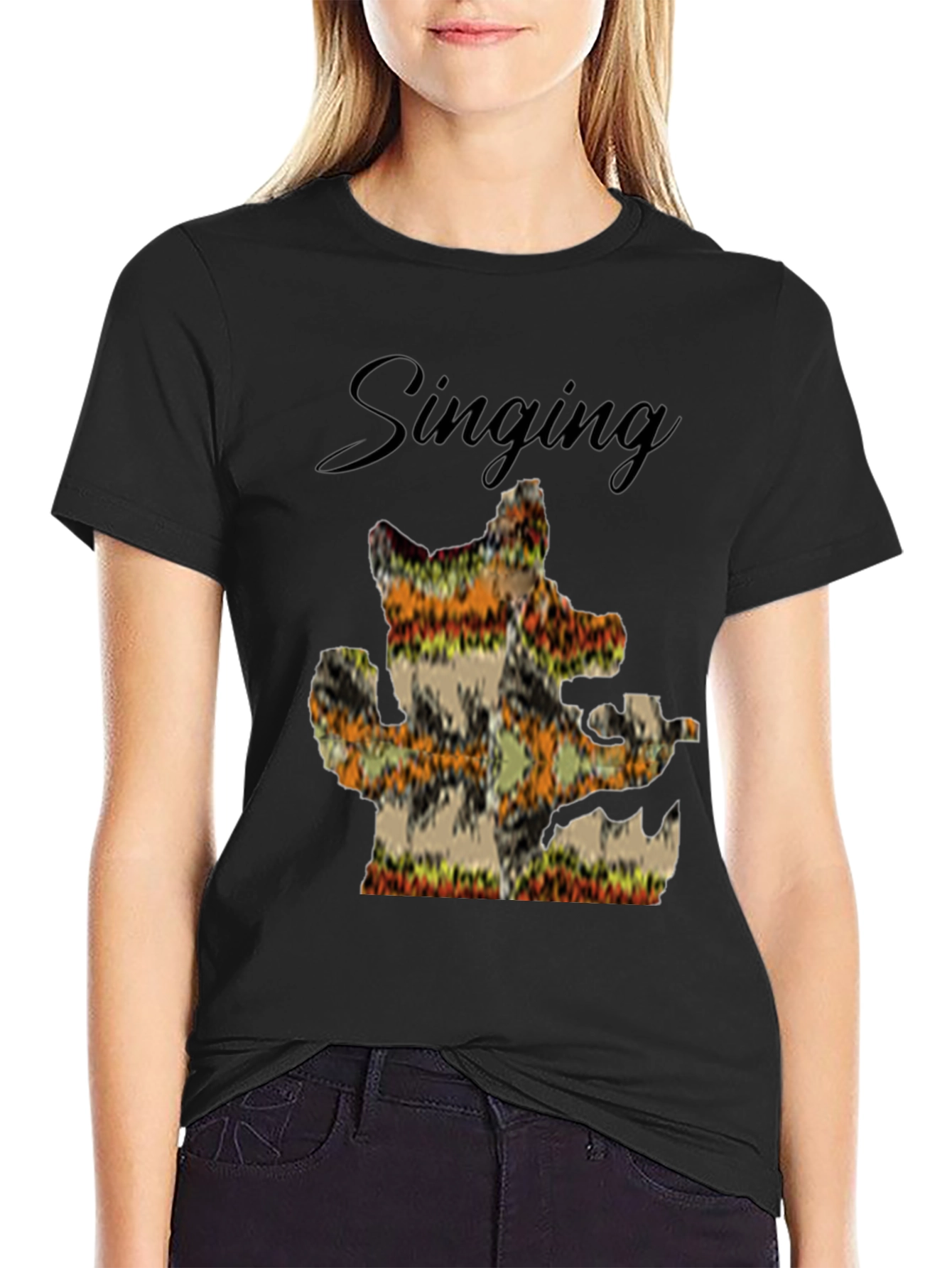 Singing Cactus Mens Black T-Shirt