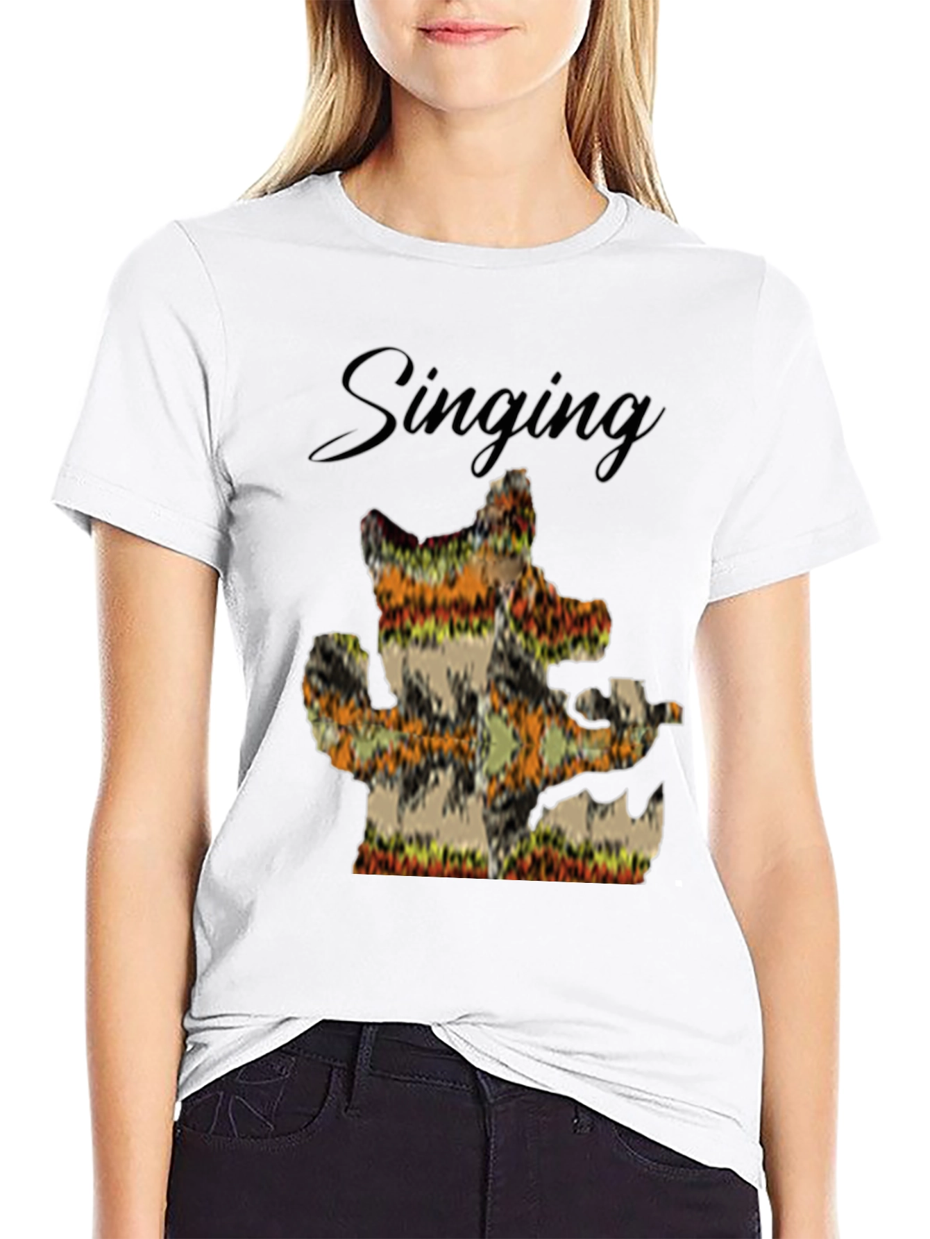 Singing Cactus Mens Black T-Shirt
