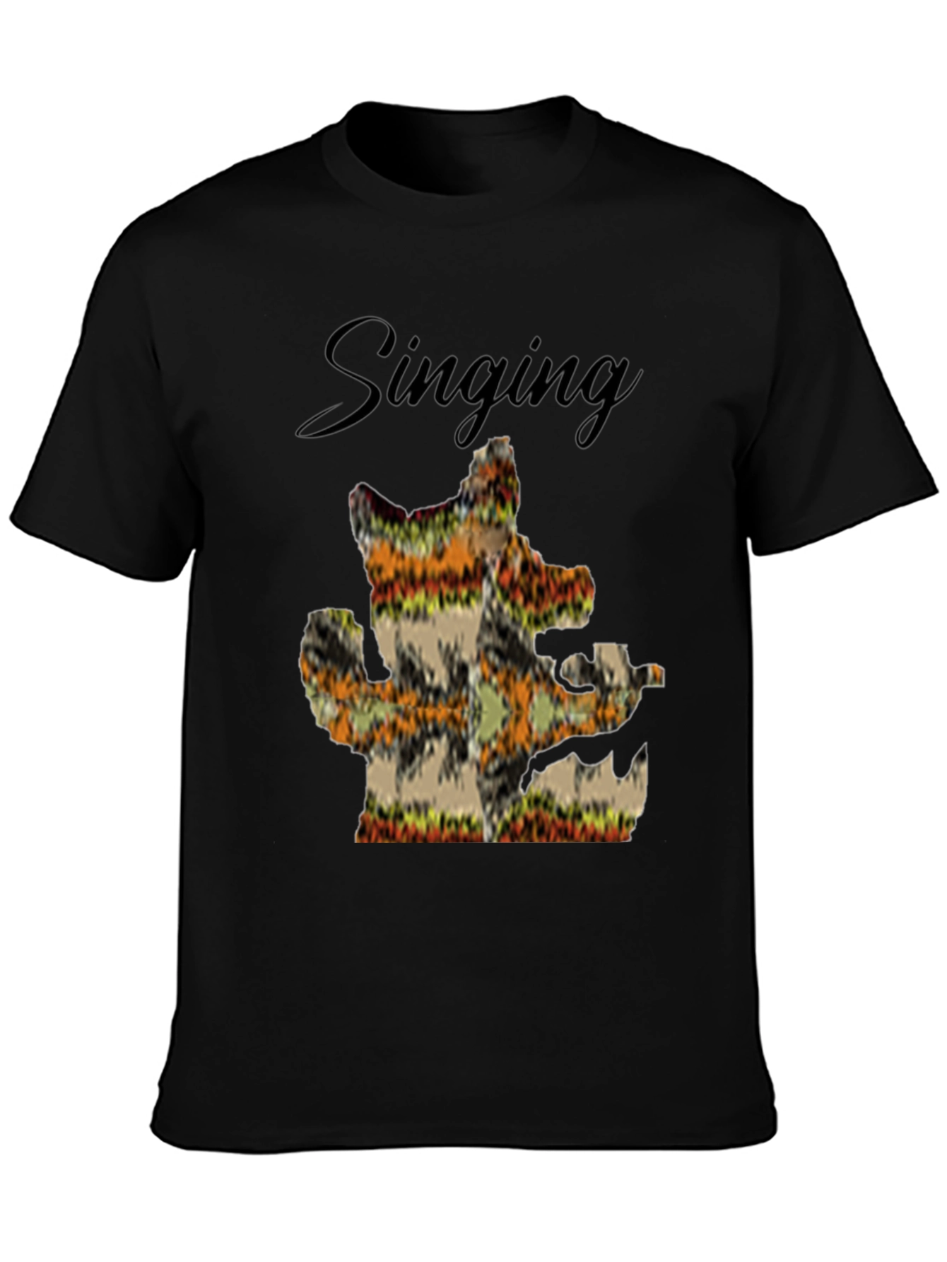 Singing Cactus Mens Black T-Shirt