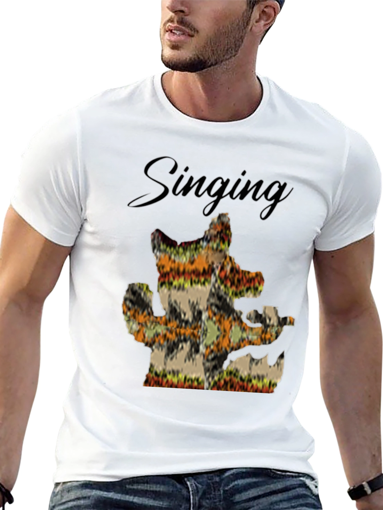Singing Cactus Mens Black T-Shirt