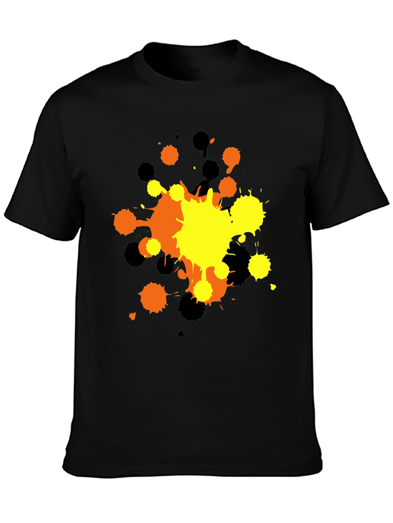 Abstract Splatter Graphic T-Shirt - Black