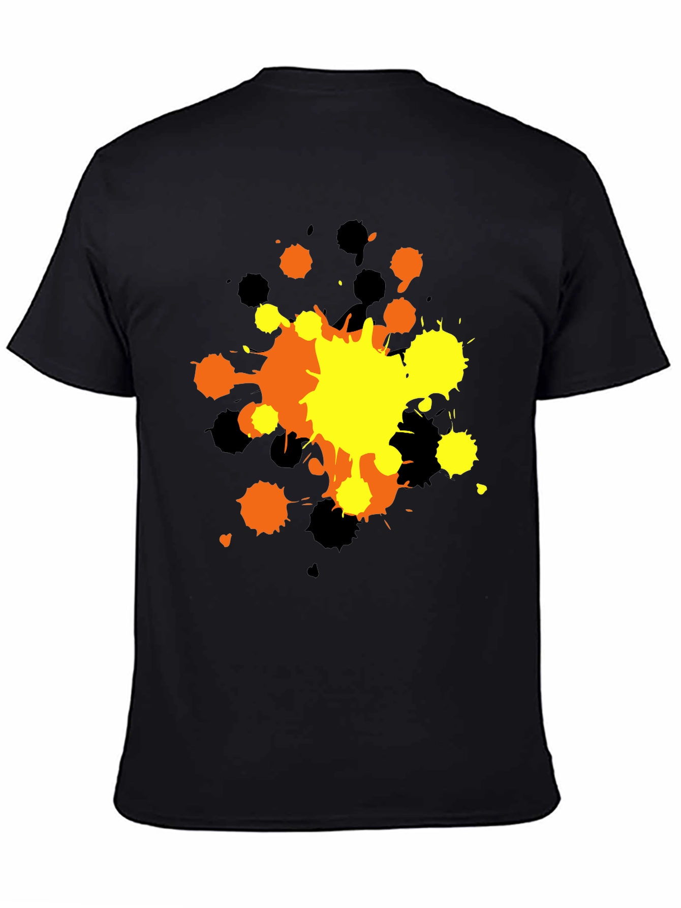Abstract Splatter Graphic T-Shirt - Black