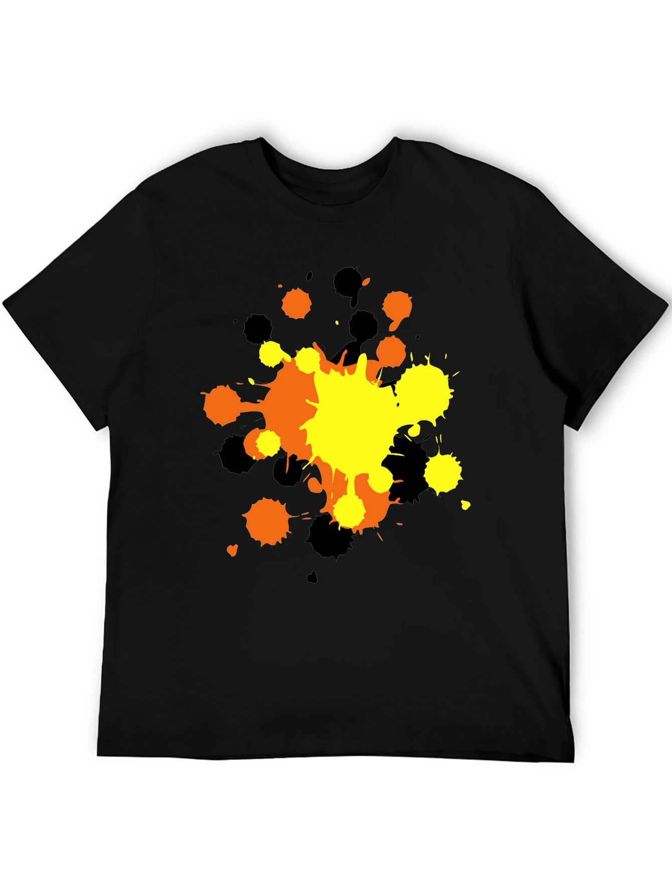 Abstract Splatter Graphic T-Shirt - Black