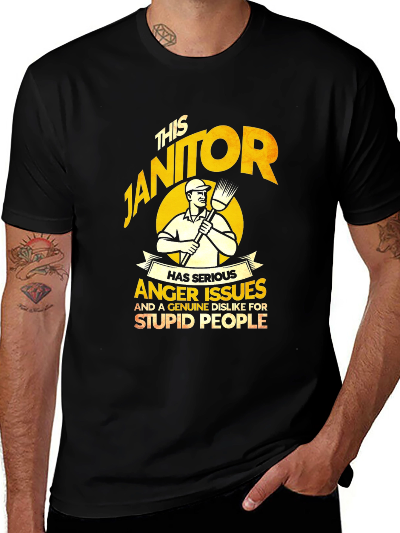 Janitor Anger Issues T-Shirt - Funny Novelty Gift