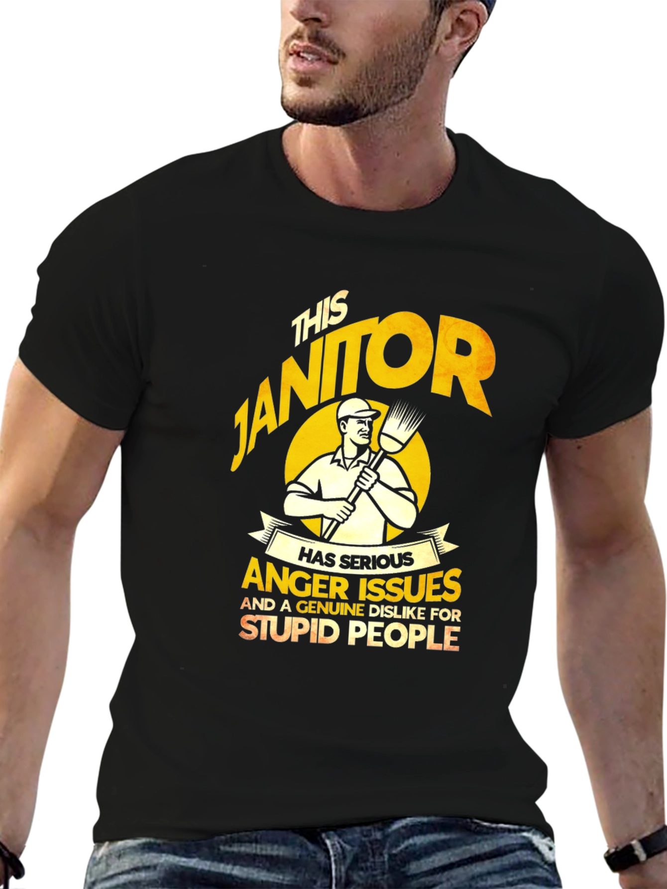 Janitor Anger Issues T-Shirt - Funny Novelty Gift