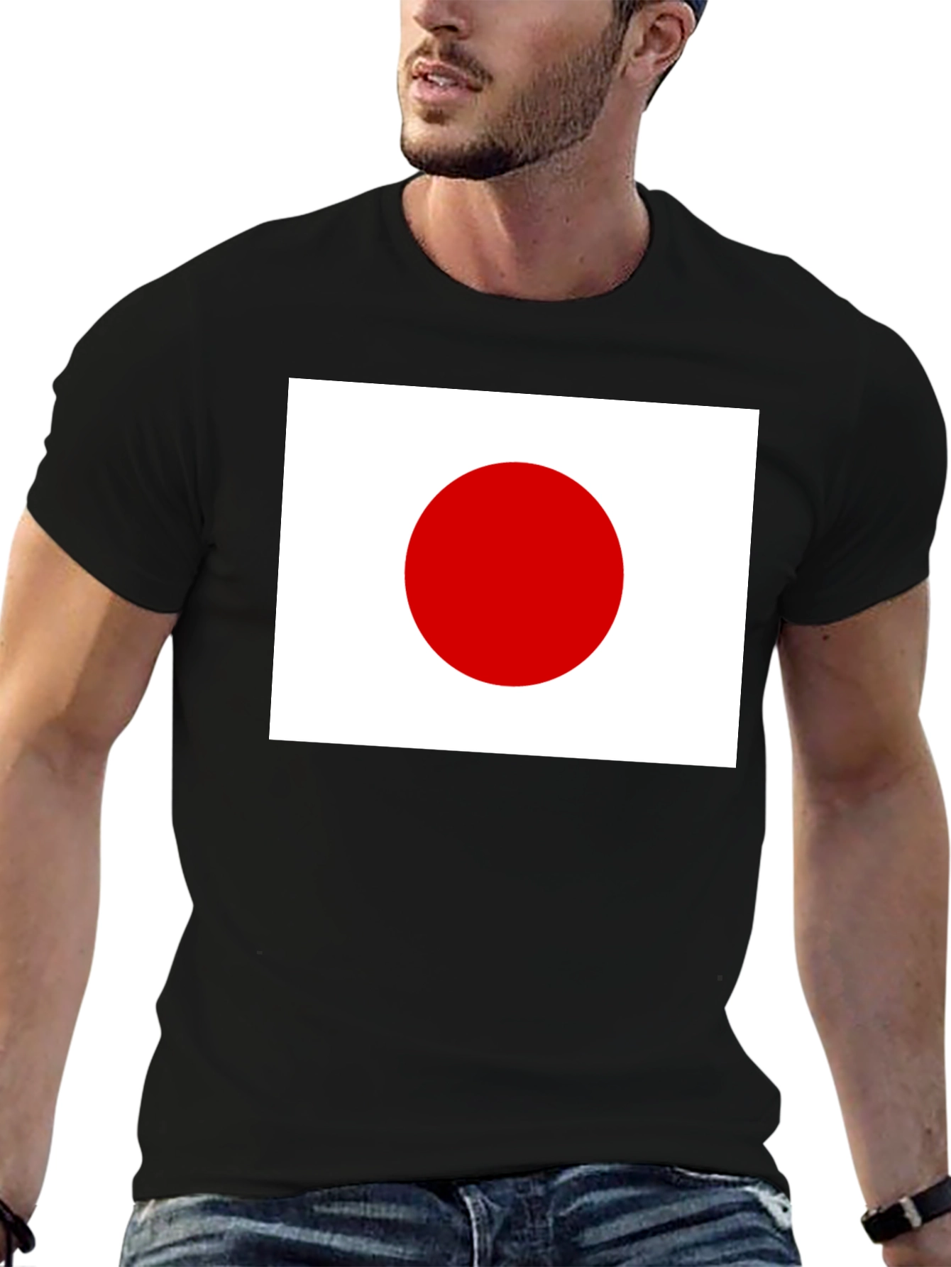 Japan Flag Graphic T-Shirt - Black Cotton Tee