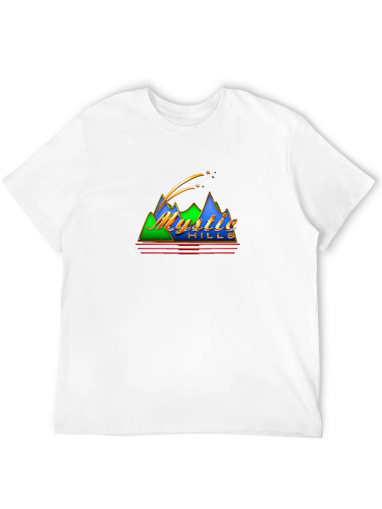 Mystic Hills Retro Graphic Black T-Shirt