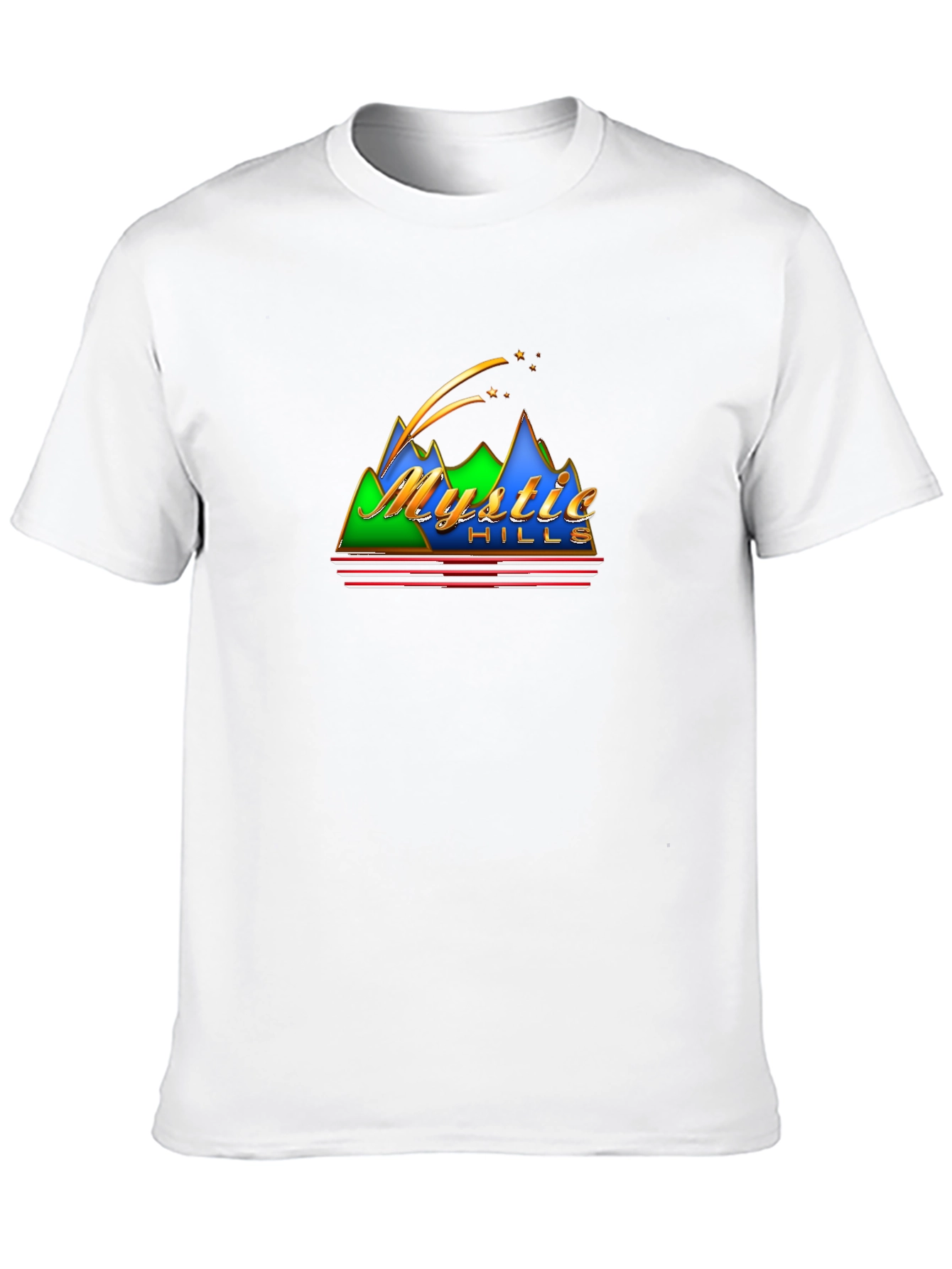Mystic Hills Retro Graphic Black T-Shirt