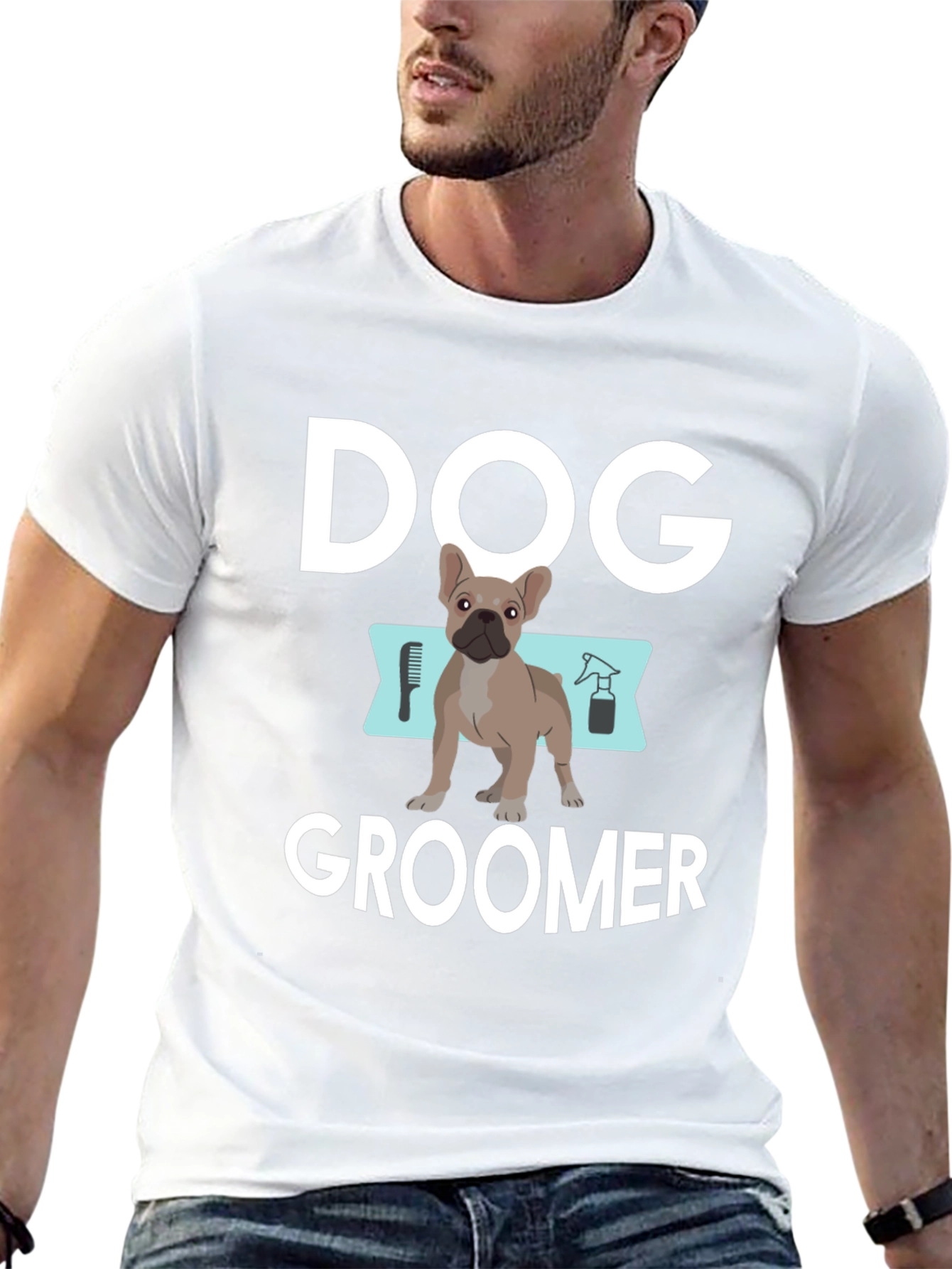 Dog Groomer T-Shirt - French Bulldog Design