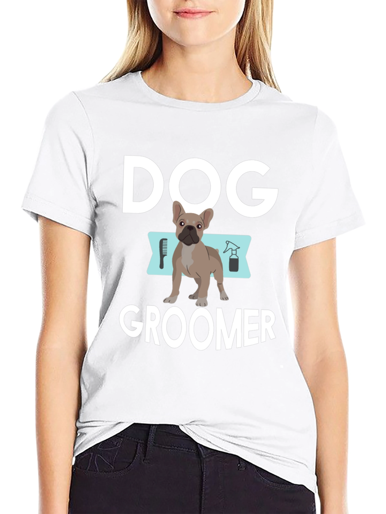 Dog Groomer T-Shirt - French Bulldog Design