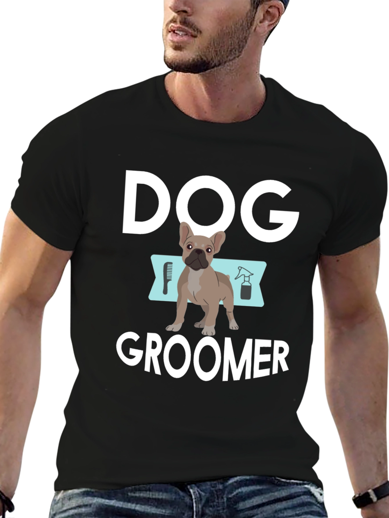Dog Groomer T-Shirt - French Bulldog Design