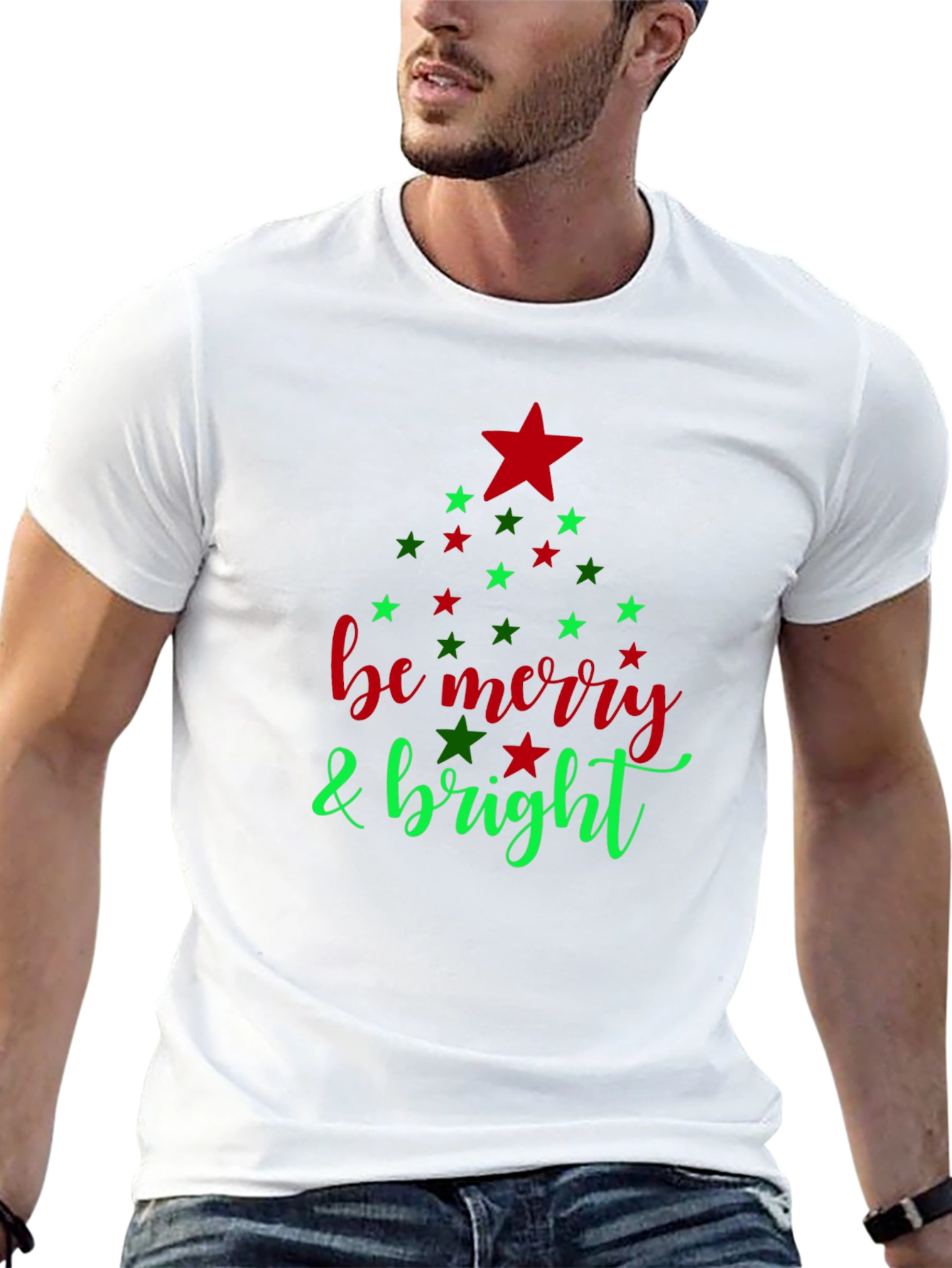 Festive Be Merry & Bright Holiday T-Shirt