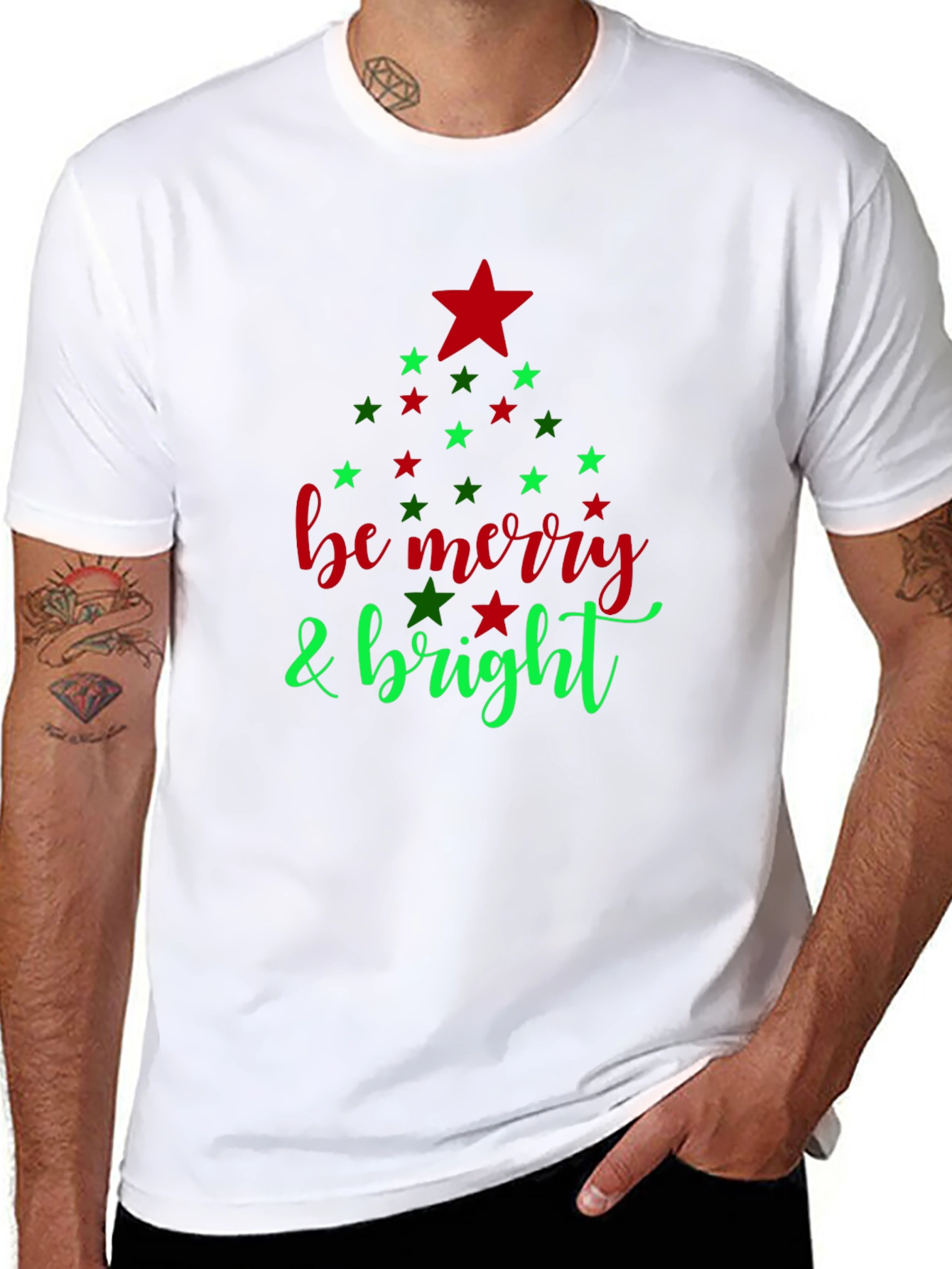 Festive Be Merry & Bright Holiday T-Shirt