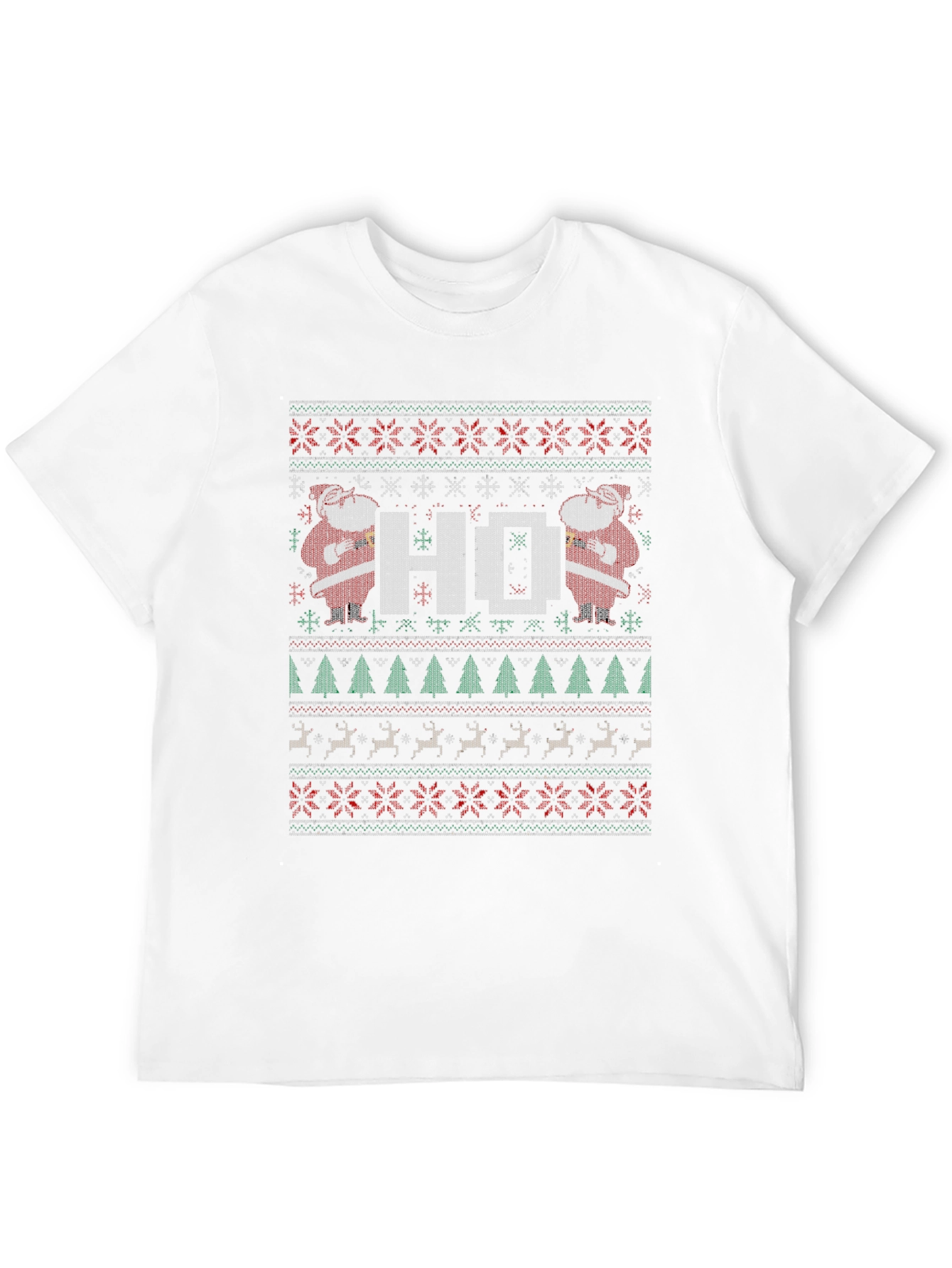 Festive HO Santa Ugly Christmas Sweater T-Shirt