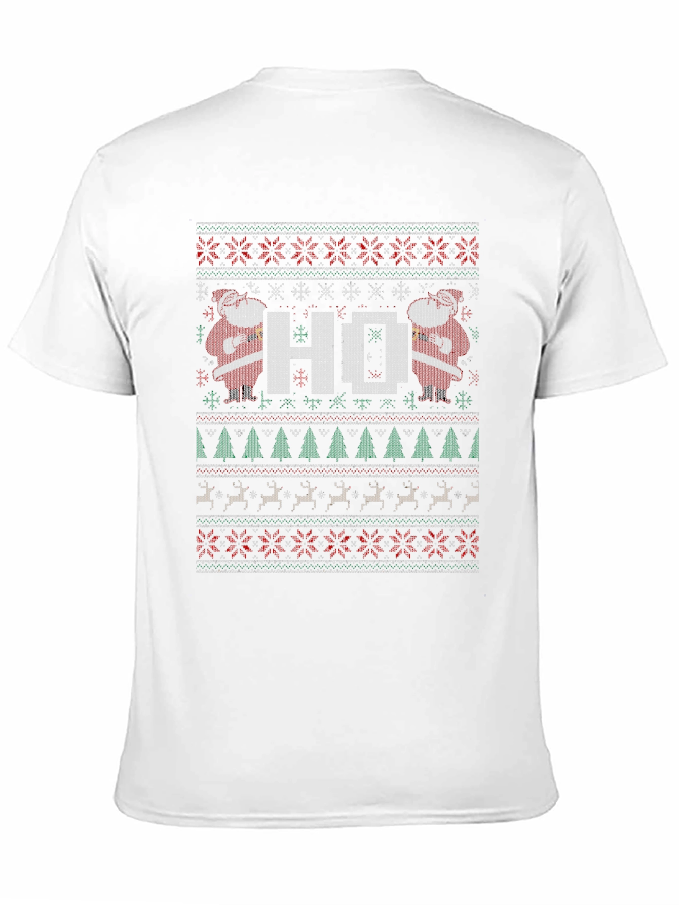 Festive HO Santa Ugly Christmas Sweater T-Shirt