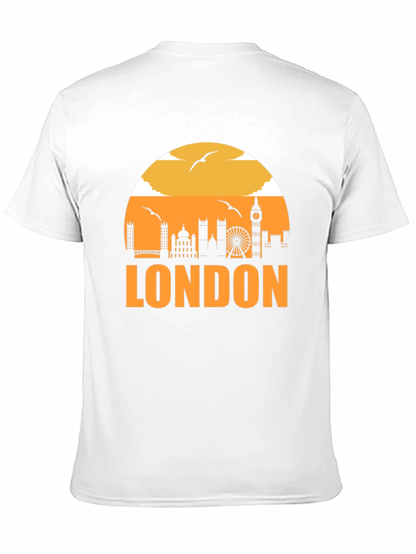 London Skyline Graphic Tee - Black Cotton T-Shirt