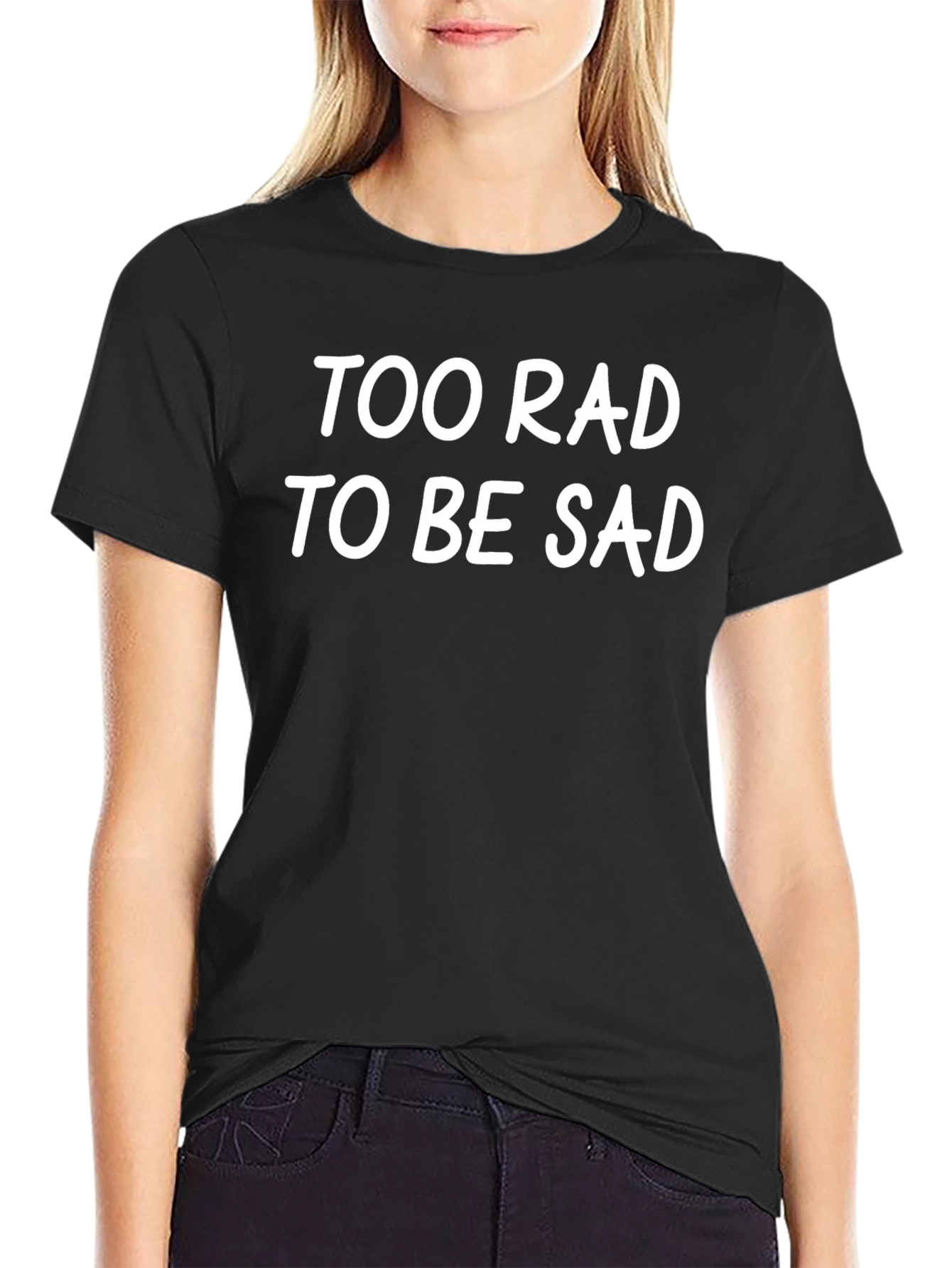 Too Rad to Be Sad Graphic Tee - Black