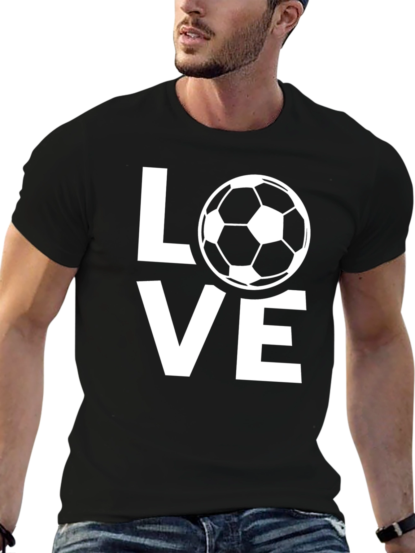 Love Soccer Black Graphic Tee