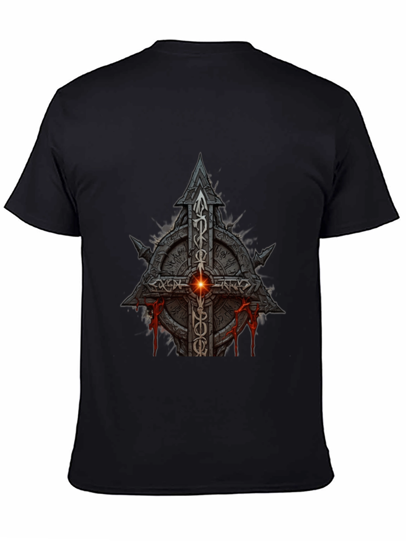 Darkstone Cross Graphic Tee - Gothic Style