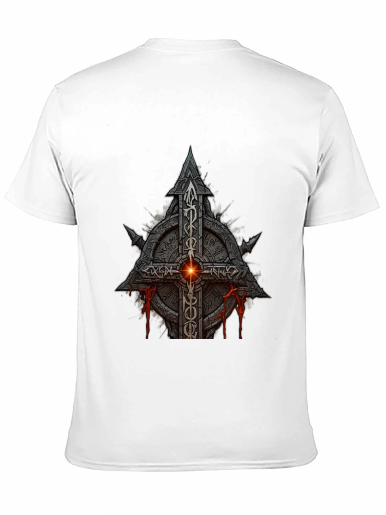 Darkstone Cross Graphic Tee - Gothic Style
