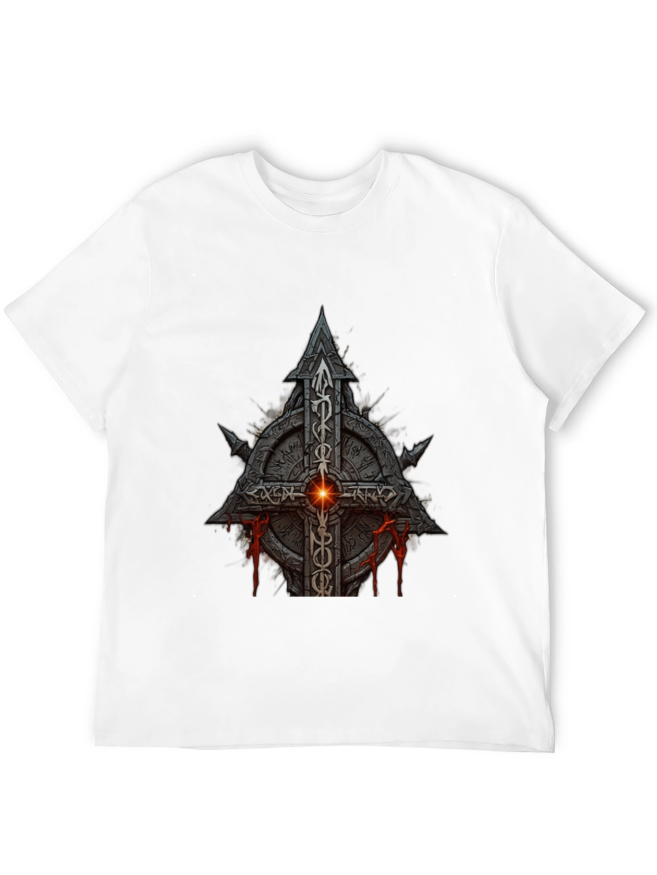 Darkstone Cross Graphic Tee - Gothic Style