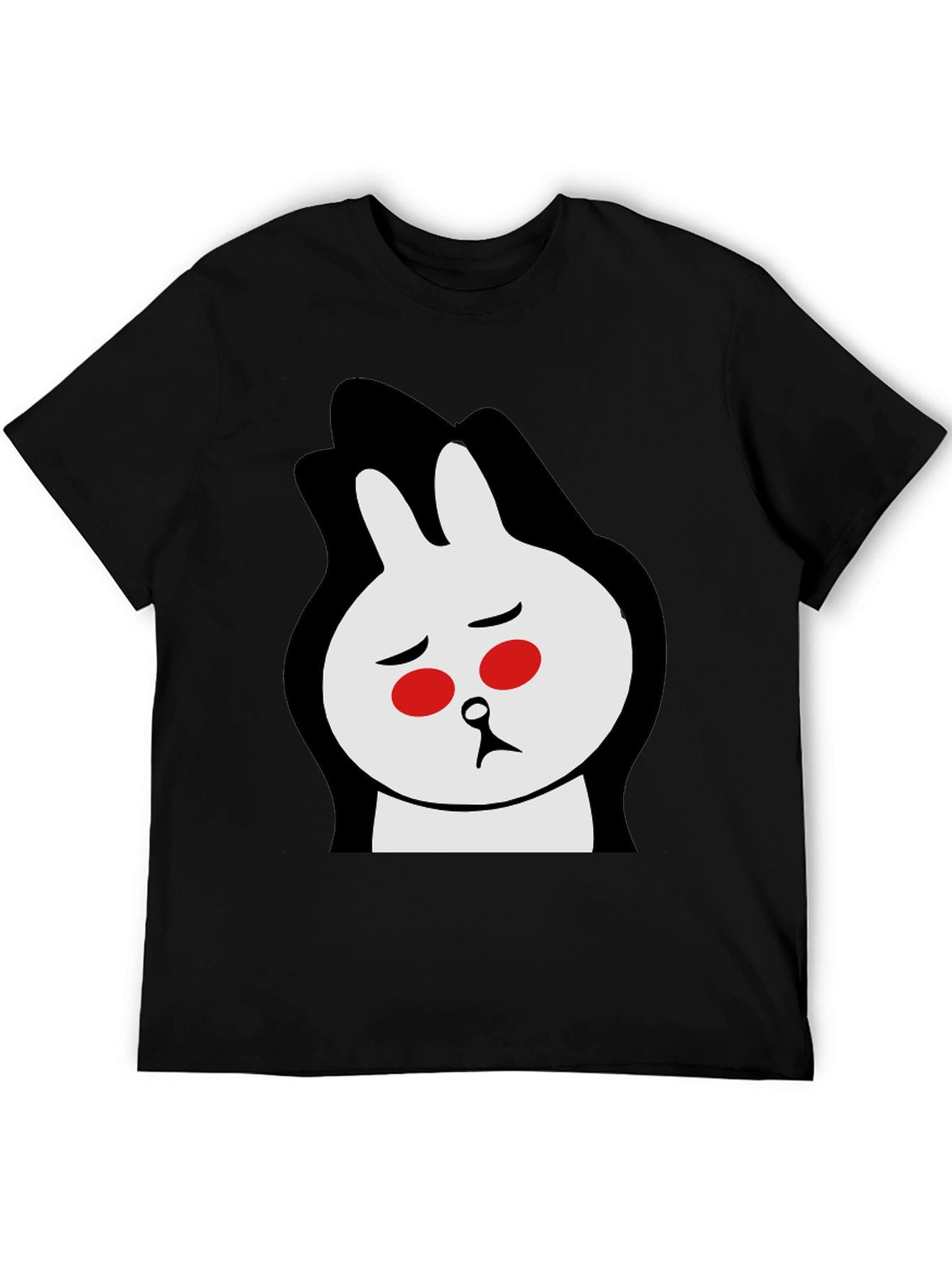 Sad Bunny Graphic Tee - Black Cotton Blend