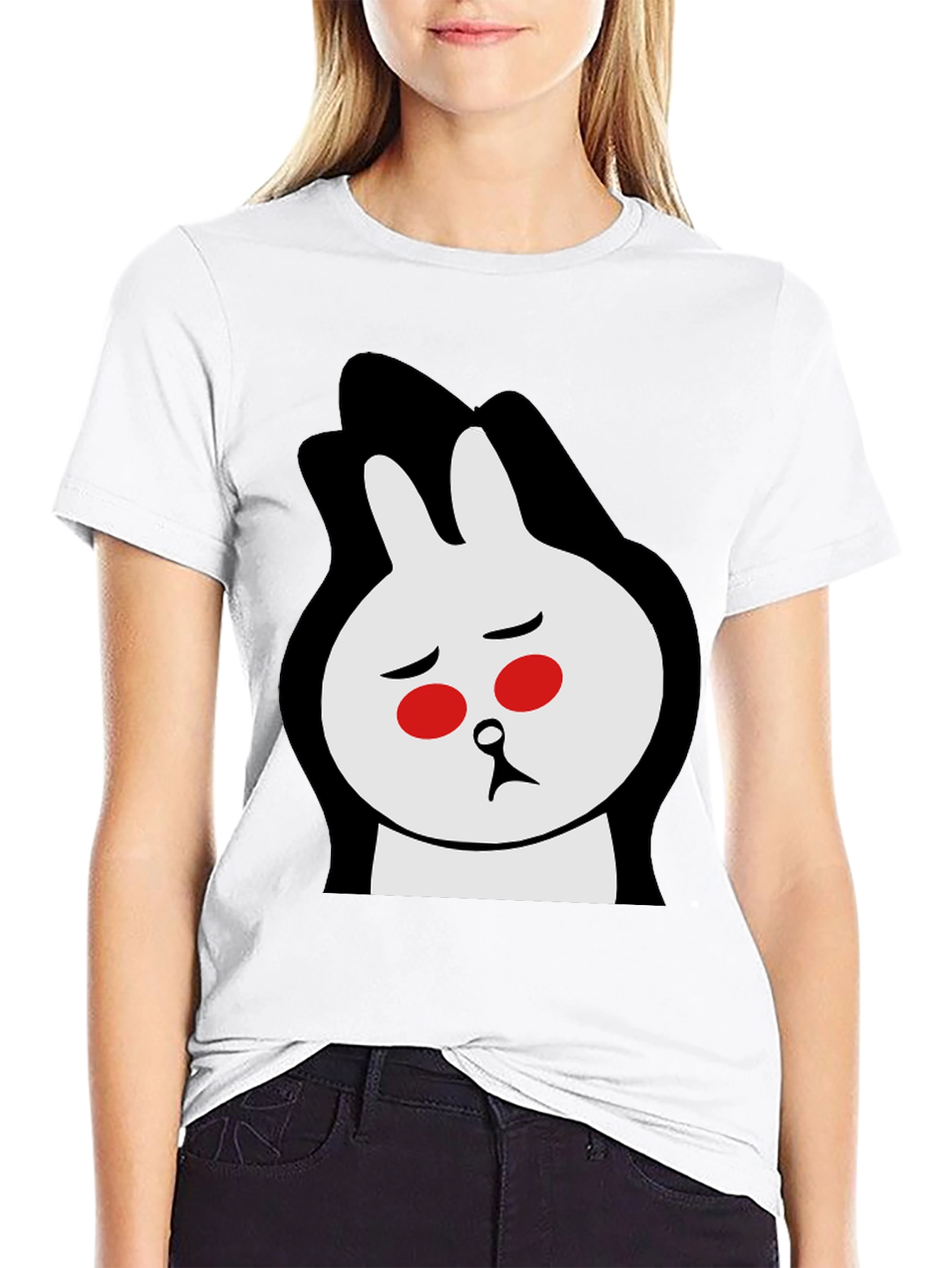 Sad Bunny Graphic Tee - Black Cotton Blend