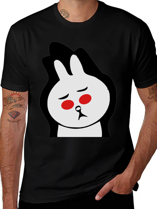 Sad Bunny Graphic Tee - Black Cotton Blend